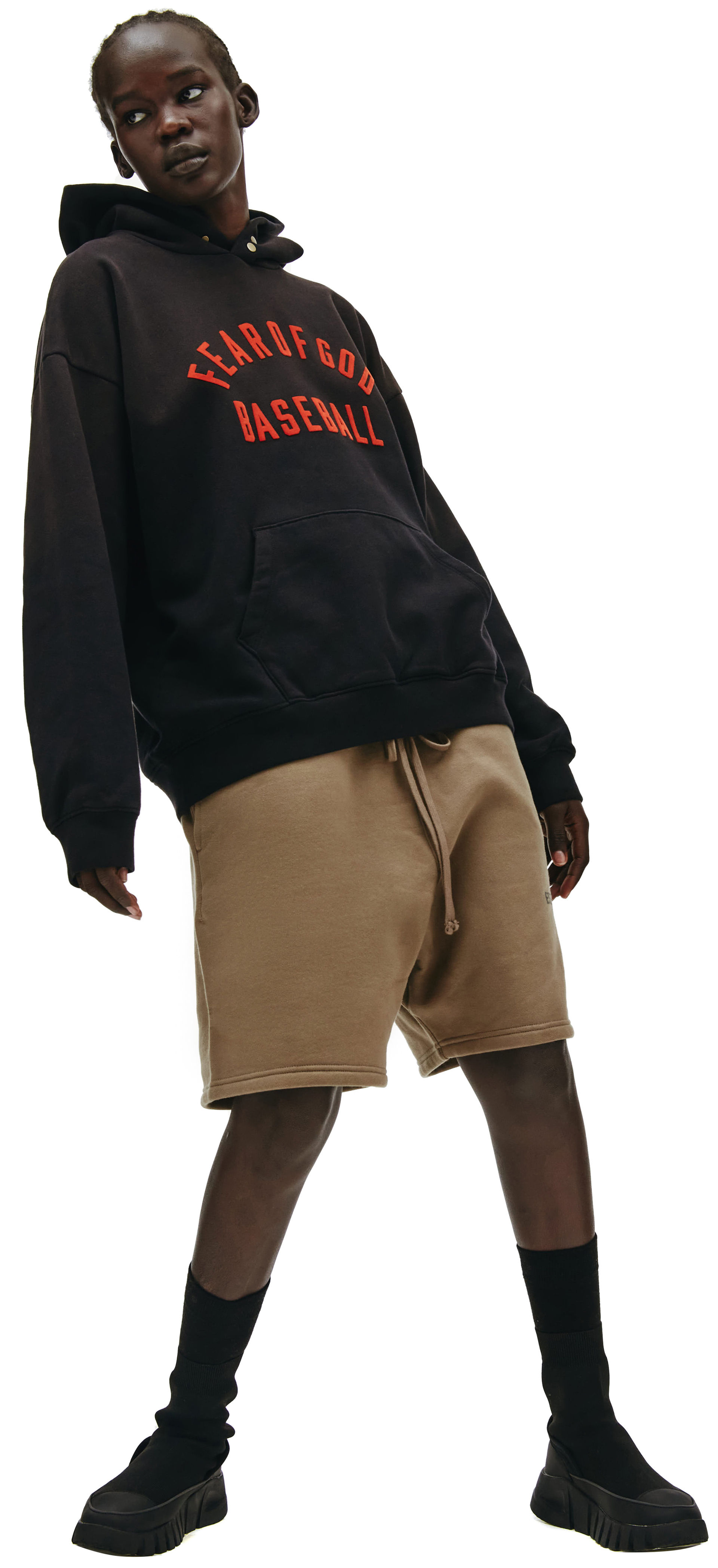 Fear of God Baseball Hoodie in Vintage Black