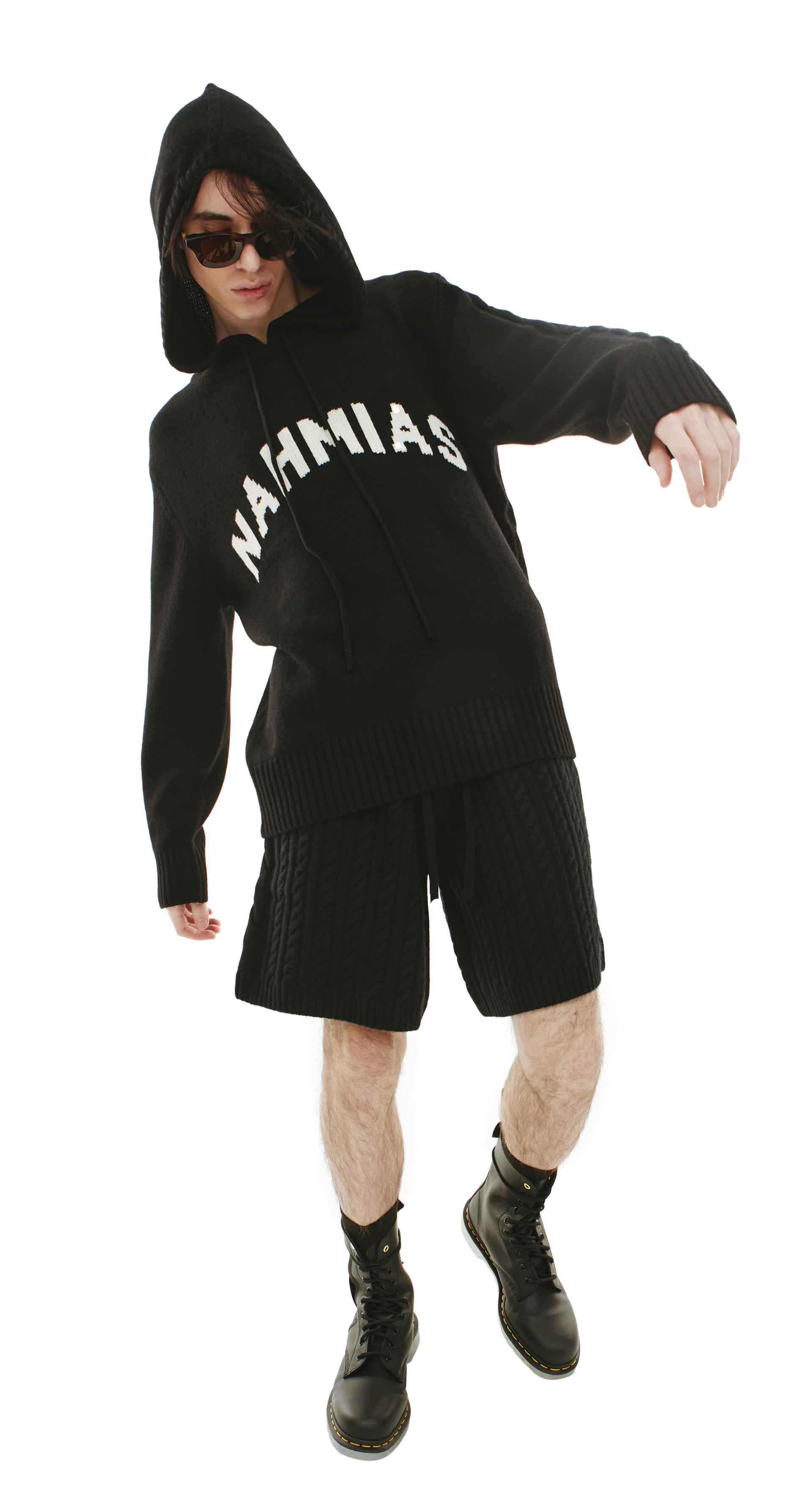 Nahmias Knit logo hoodie
