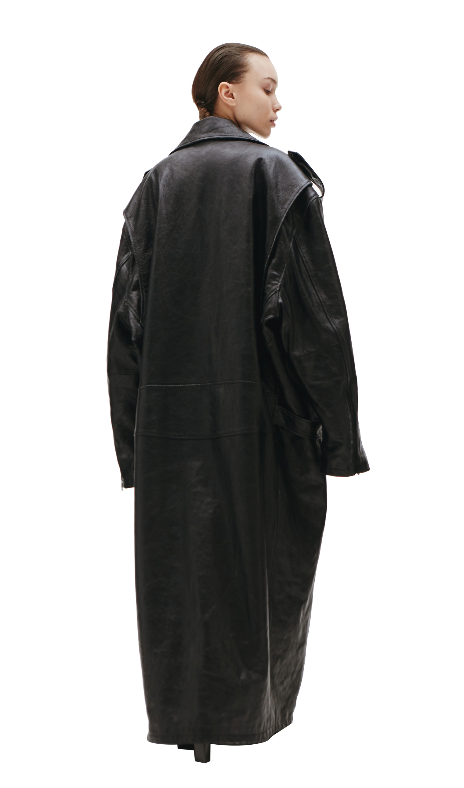 Balenciaga Black Leather coat