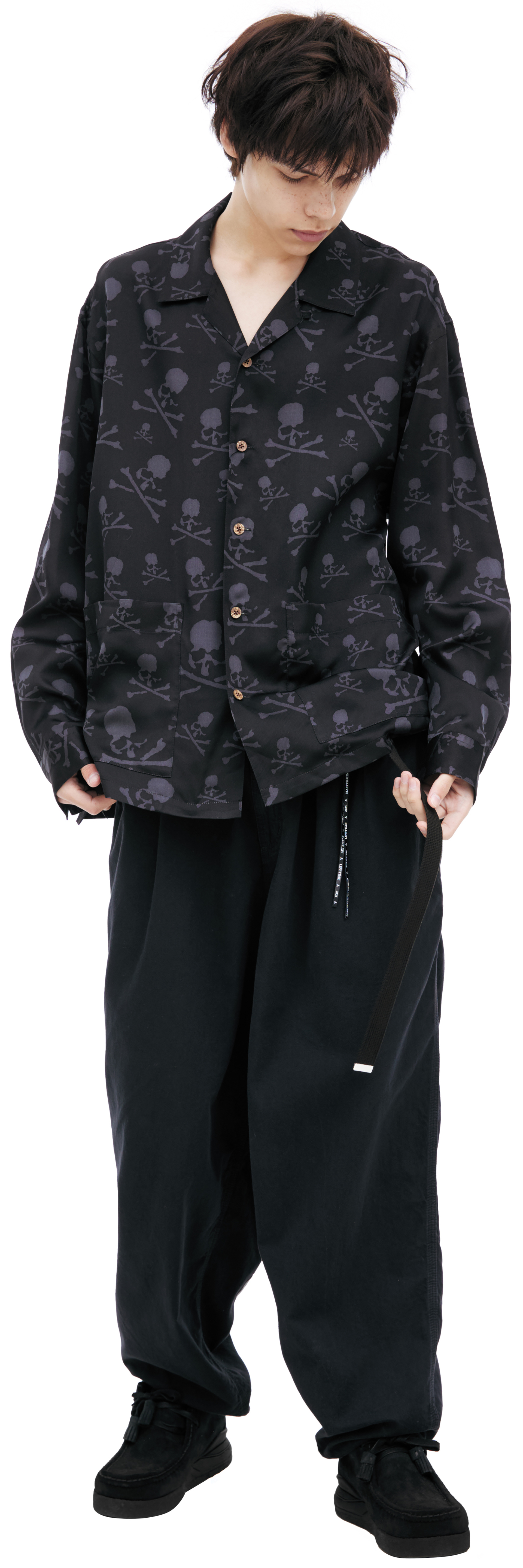 Mastermind WORLD Monoprint silk shirt