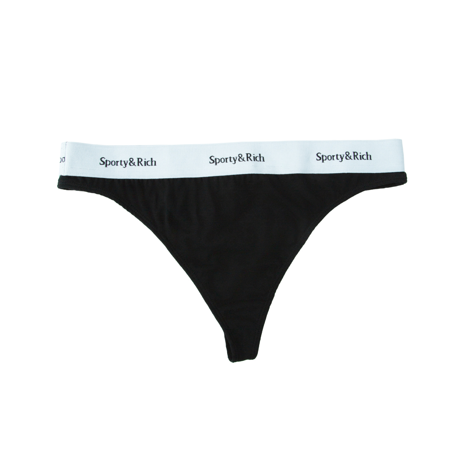 SPORTY & RICH Black Serif thong