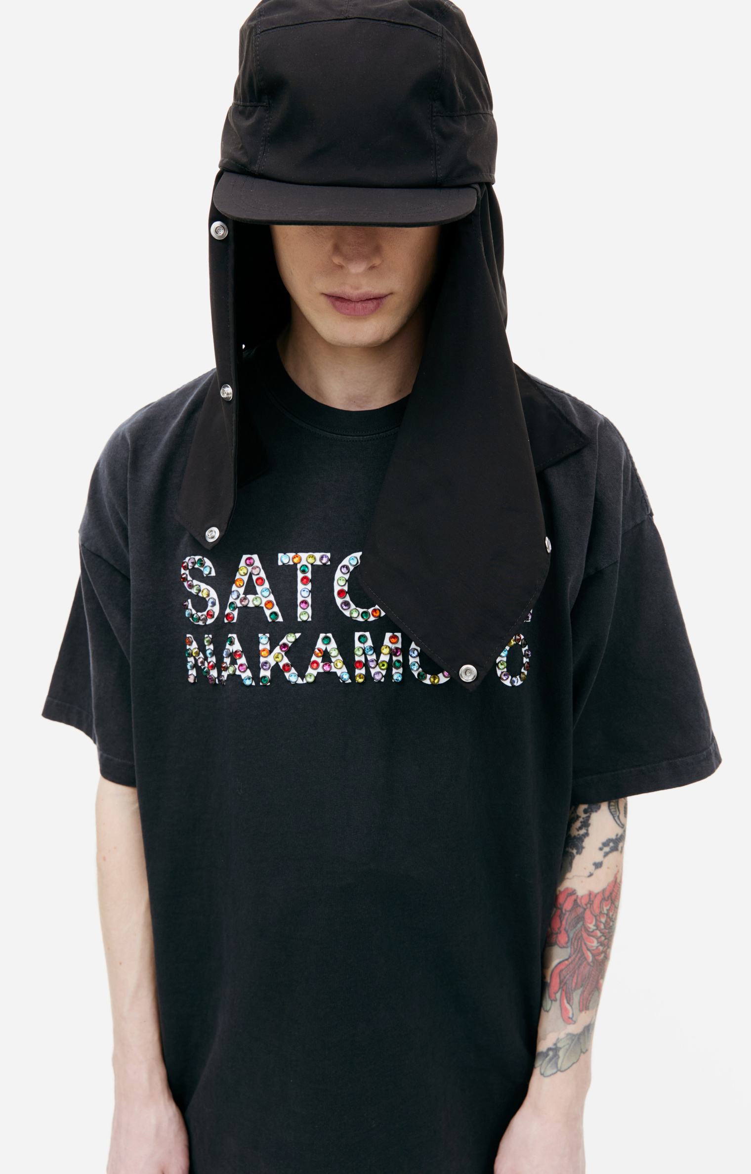 Satoshi Nakamoto Crystal-cut logo t-shirt