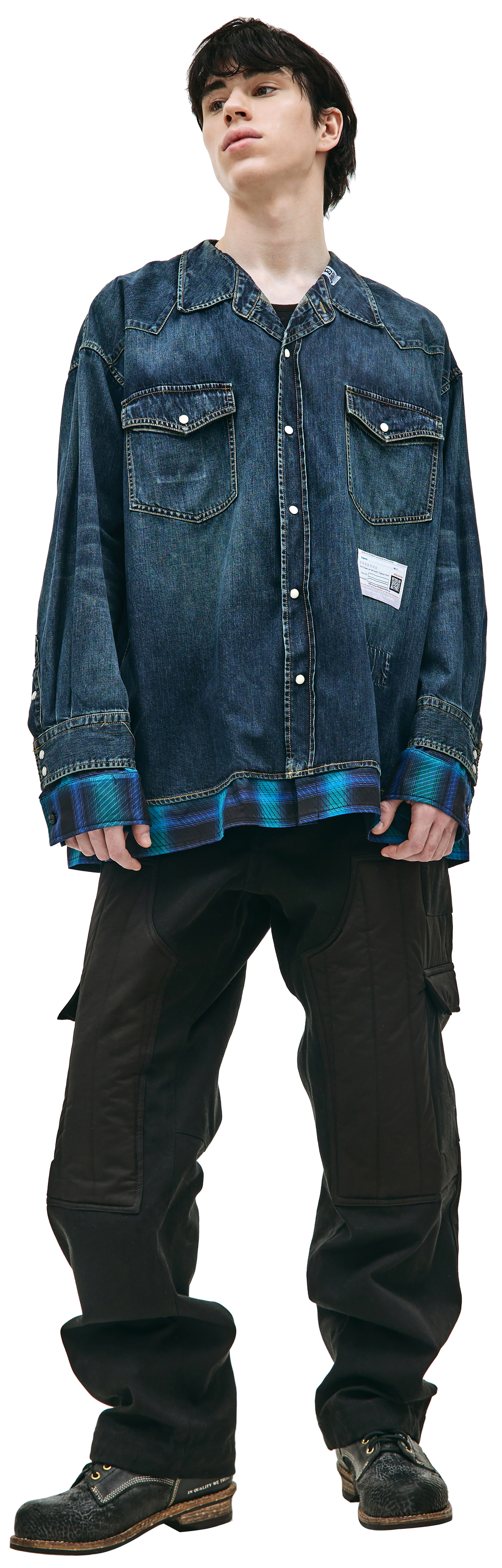 Maison Mihara Yasuhiro Fake layered denim shirt
