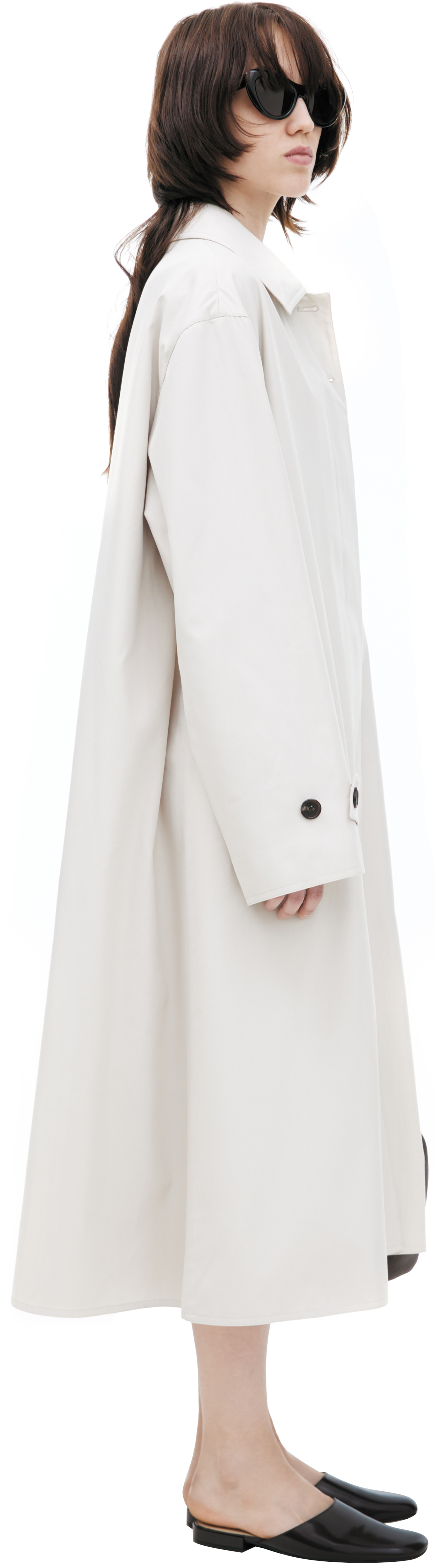 The Row Lolana Beige button-down raincoat