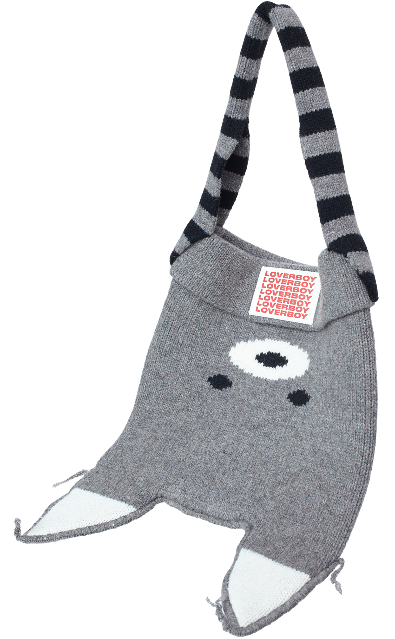 Buy CHARLES JEFFREY LOVERBOY men grey raccoon knitted bag for $231 online  on SV77, 32120602