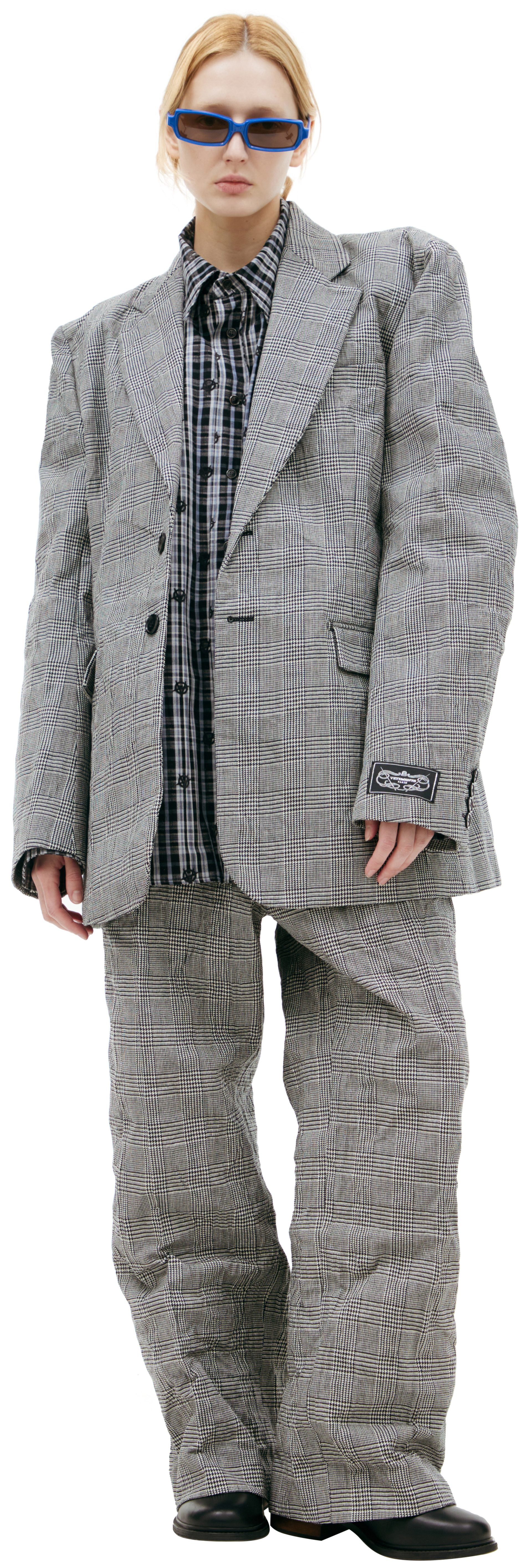 VETEMENTS Single-breasted plaid jacket