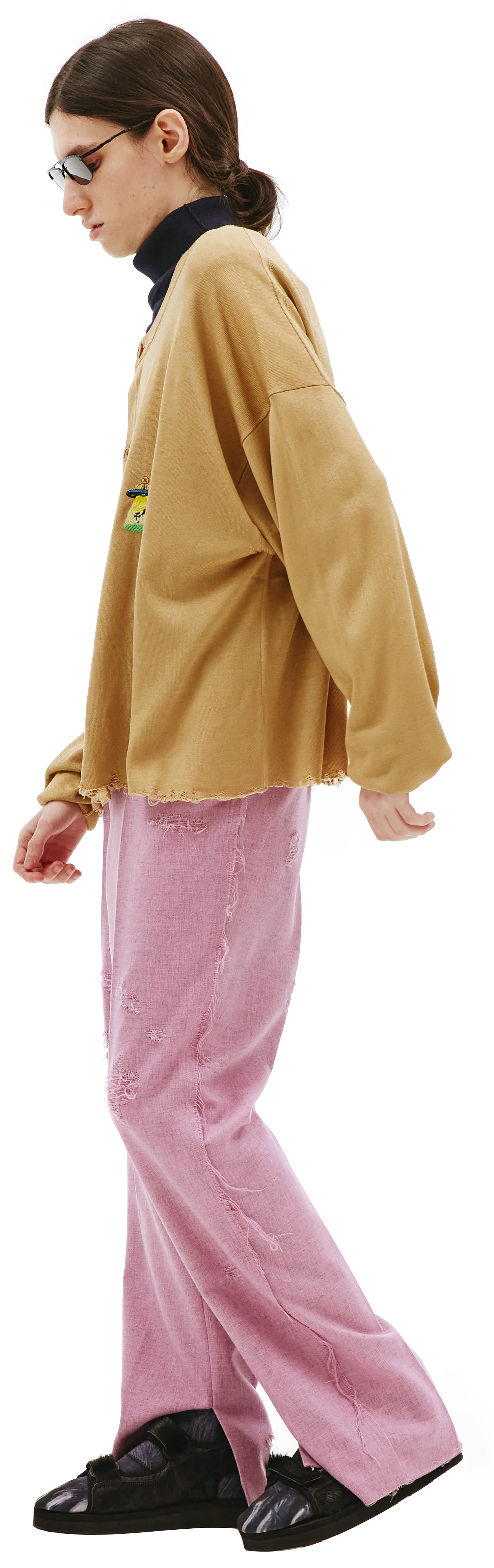 Doublet Milk fiber oversized cardigan