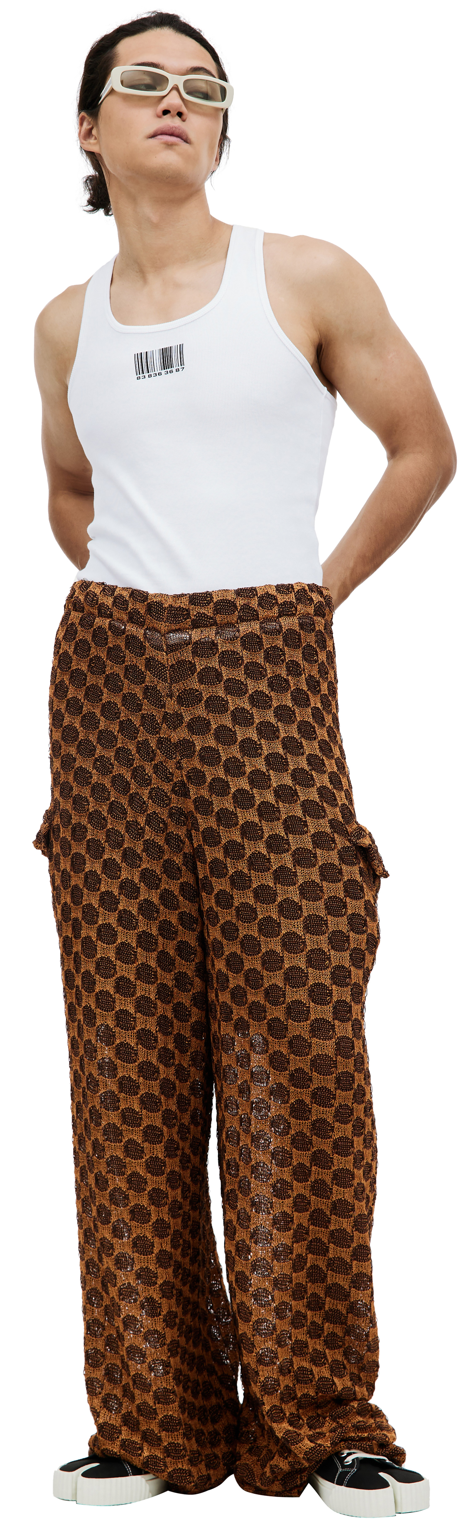 Isa Boulder Checkered knit cargo trousers