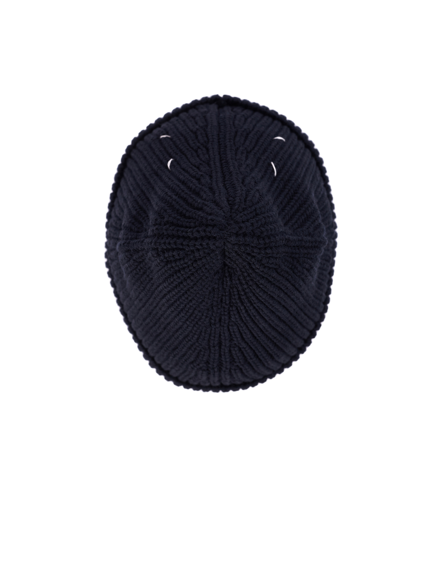 Maison Margiela Navy Blue Cotton and Wool Beanie