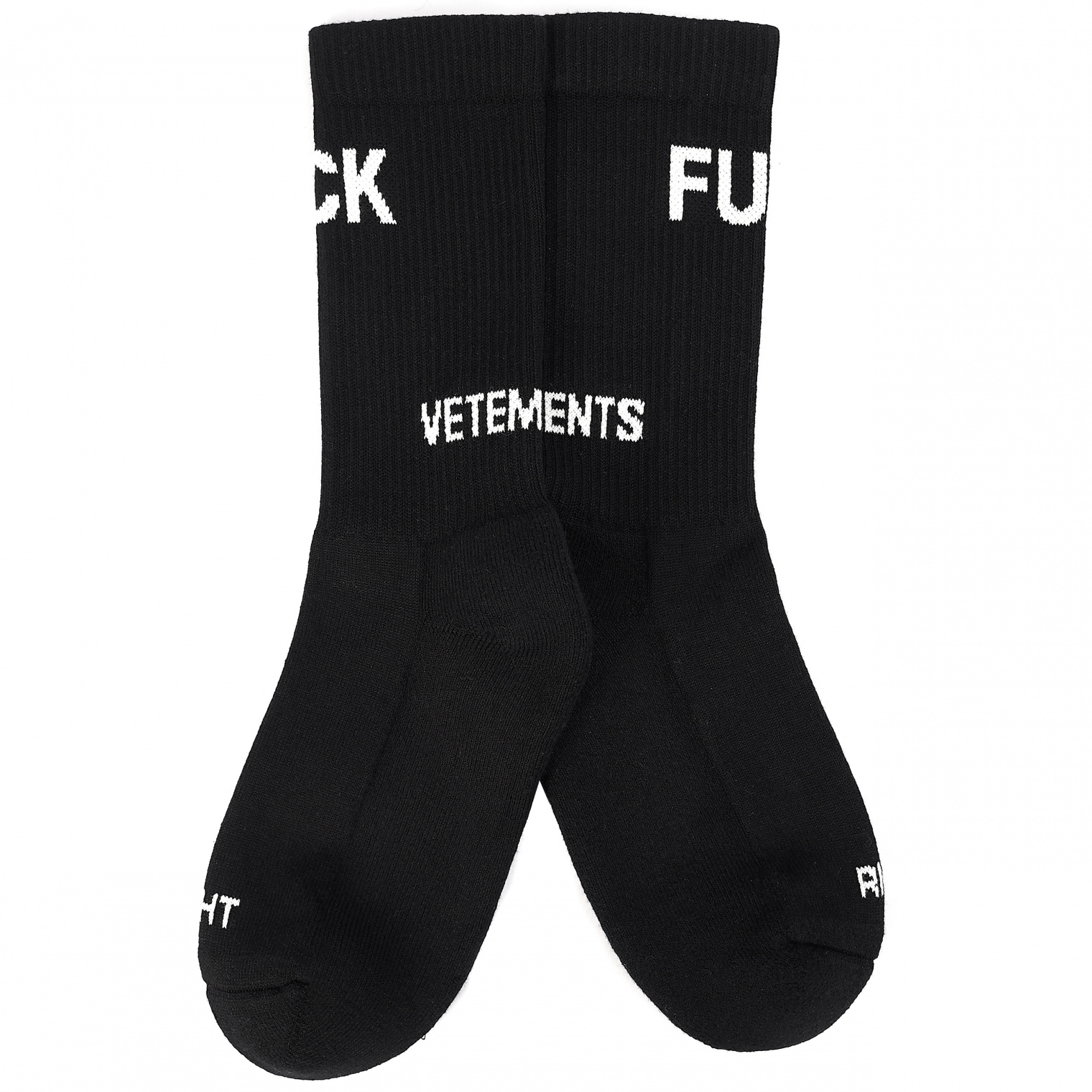 VETEMENTS Socks with embroidered lettering Fuck