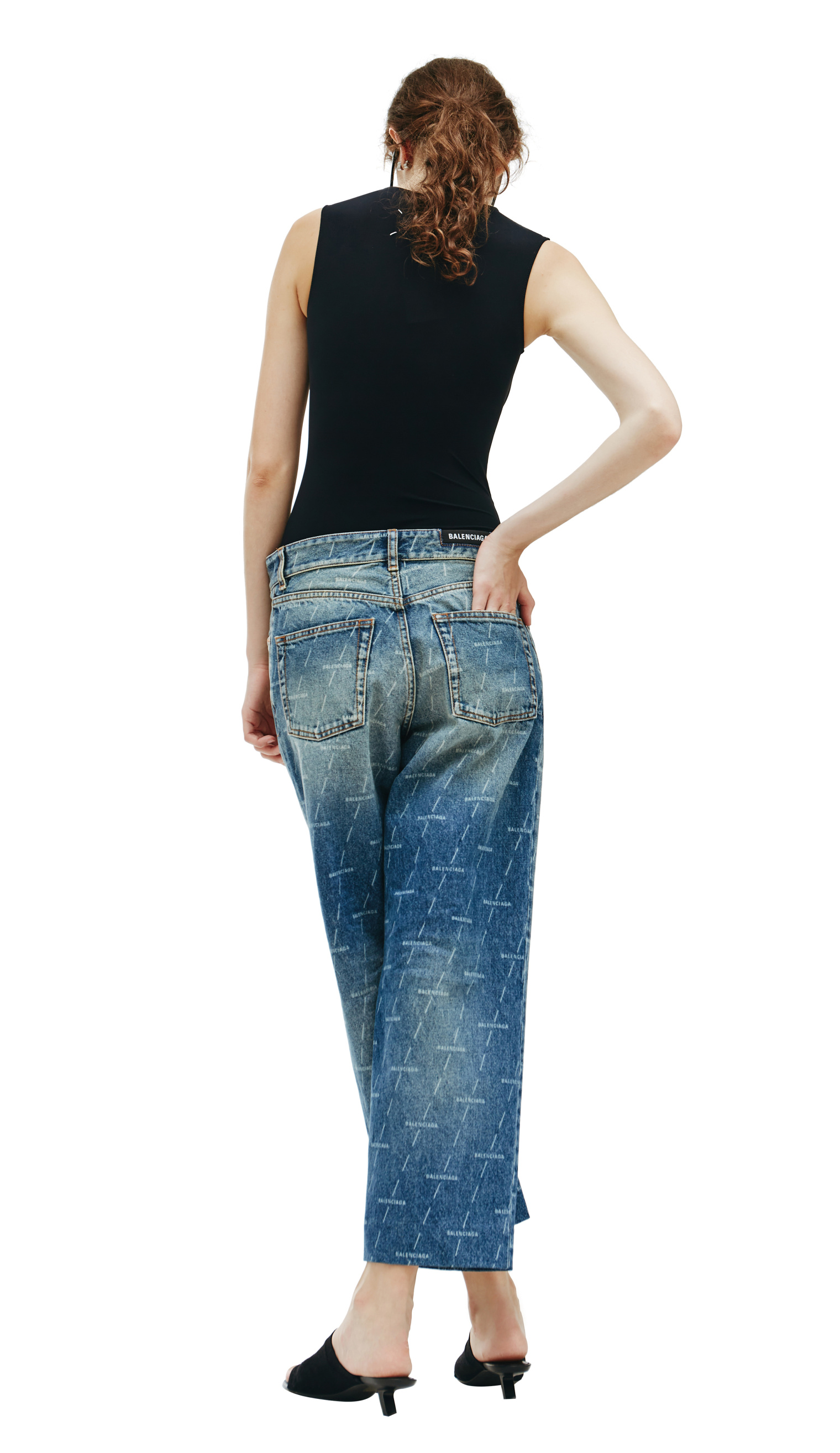 Balenciaga Jeans Printed All Over Logo