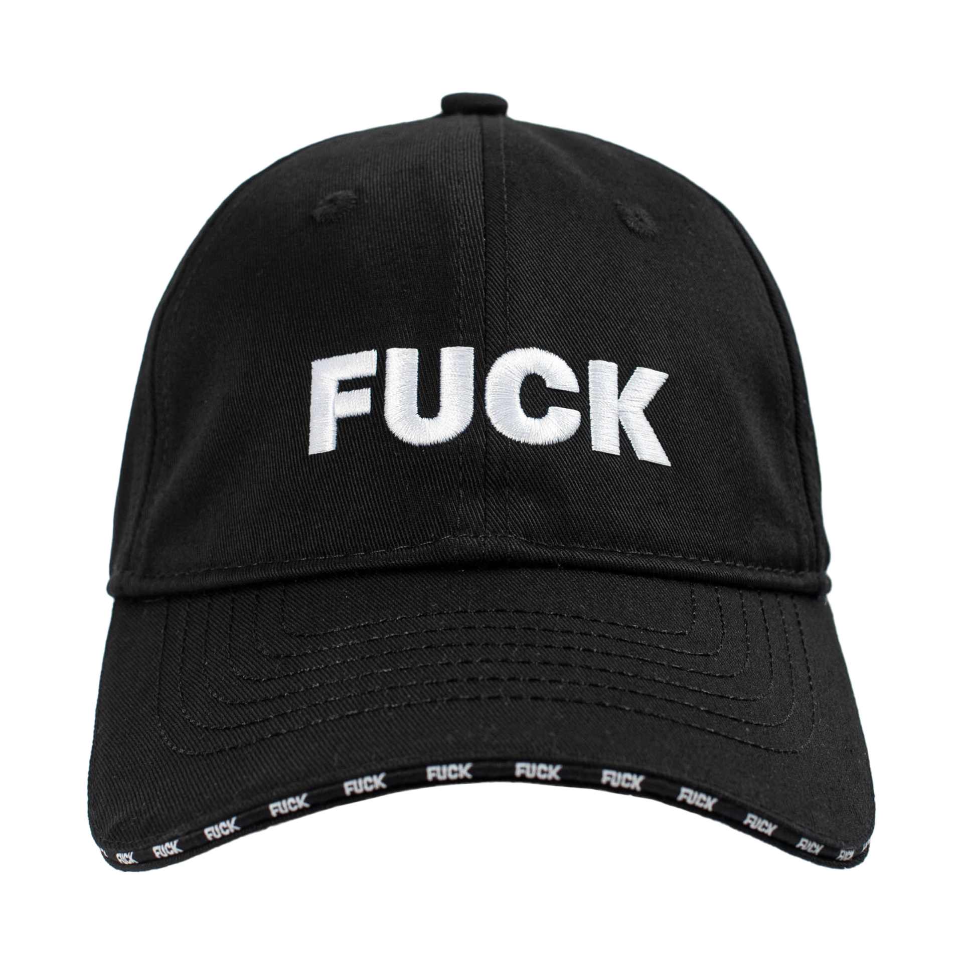 VETEMENTS Black Embroidered Fuck Cap
