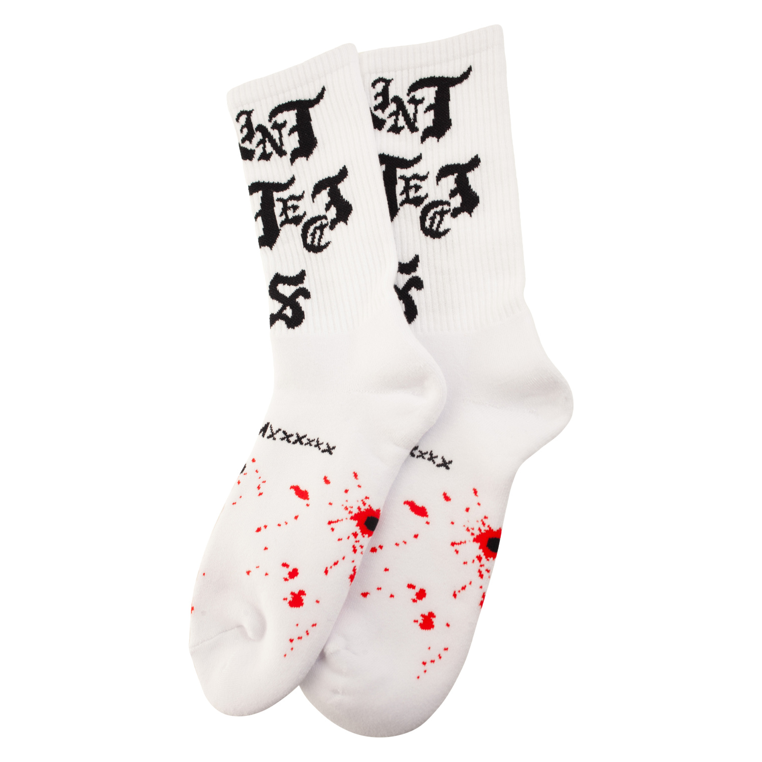 Saint Mxxxxxx White monoprint socks