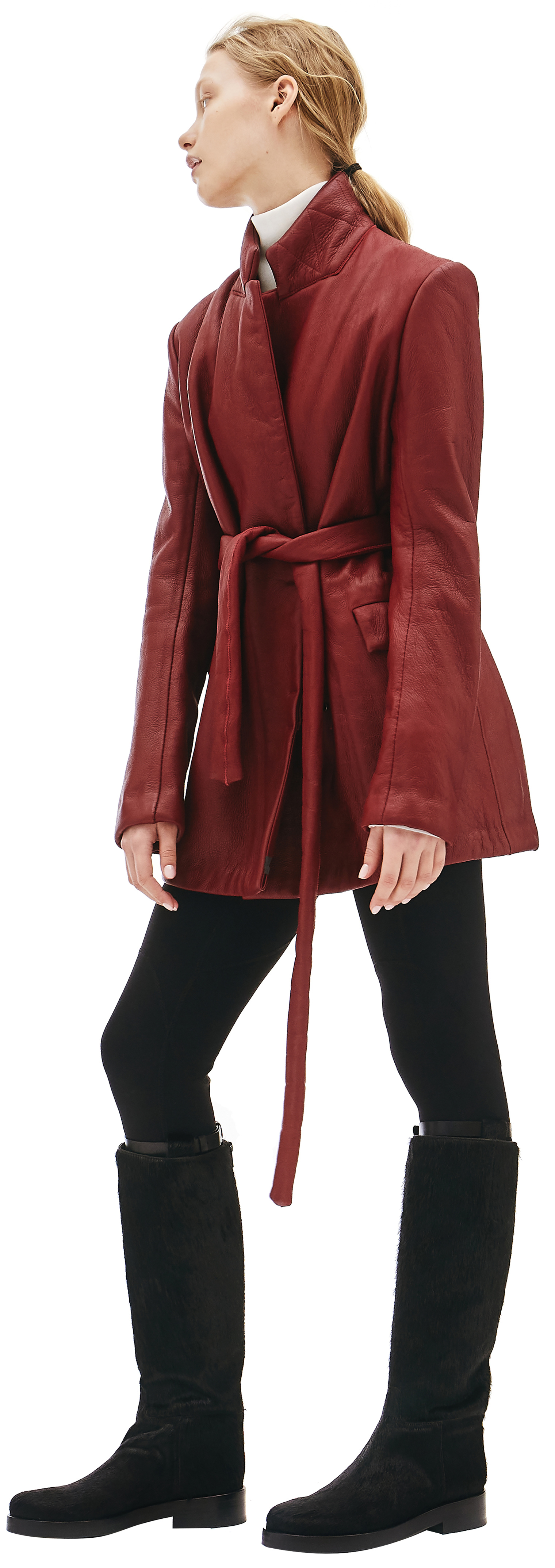 Isaac Sellam Reguliere Burgundy Jacket with Belt