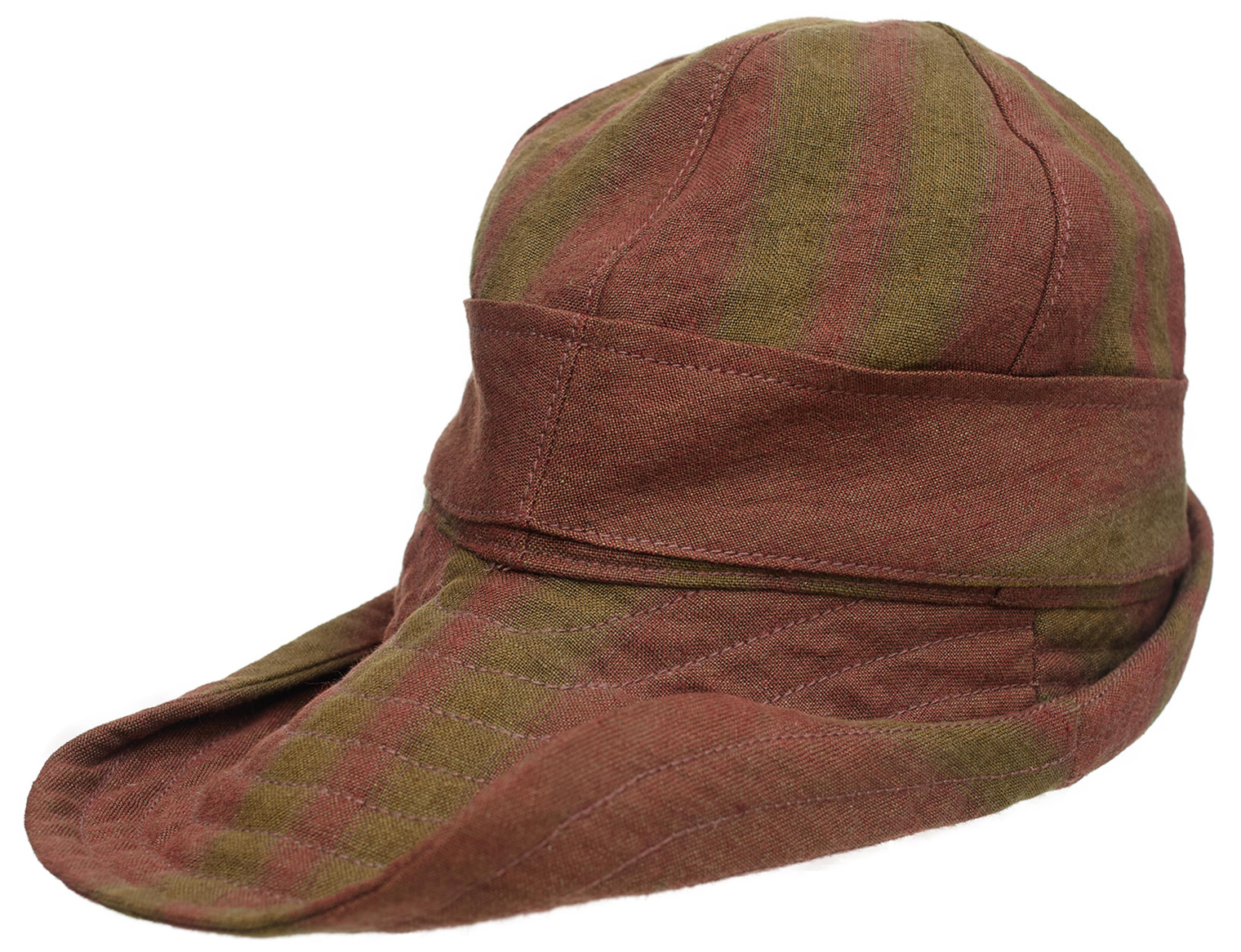 Ziggy Chen Red linen cap