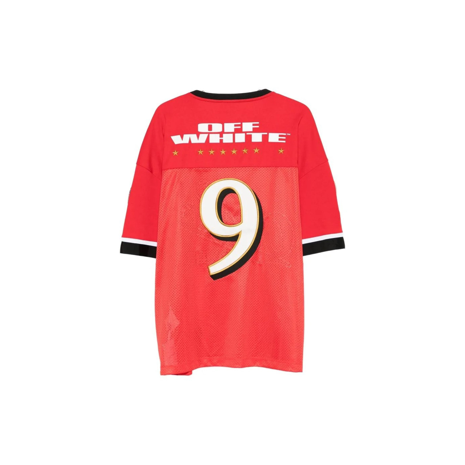 Buy Off White men type logo mesh football short sleeve t-shirt for