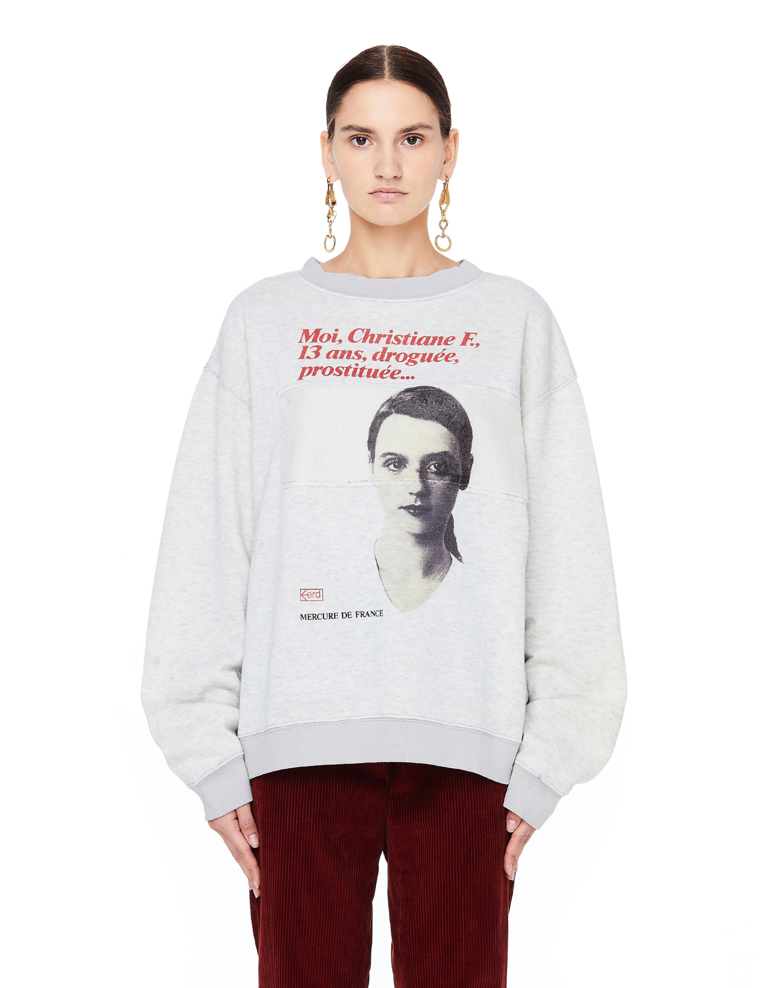 Enfants Riches Deprimes Серый свитшот из хлопка Christiane F.