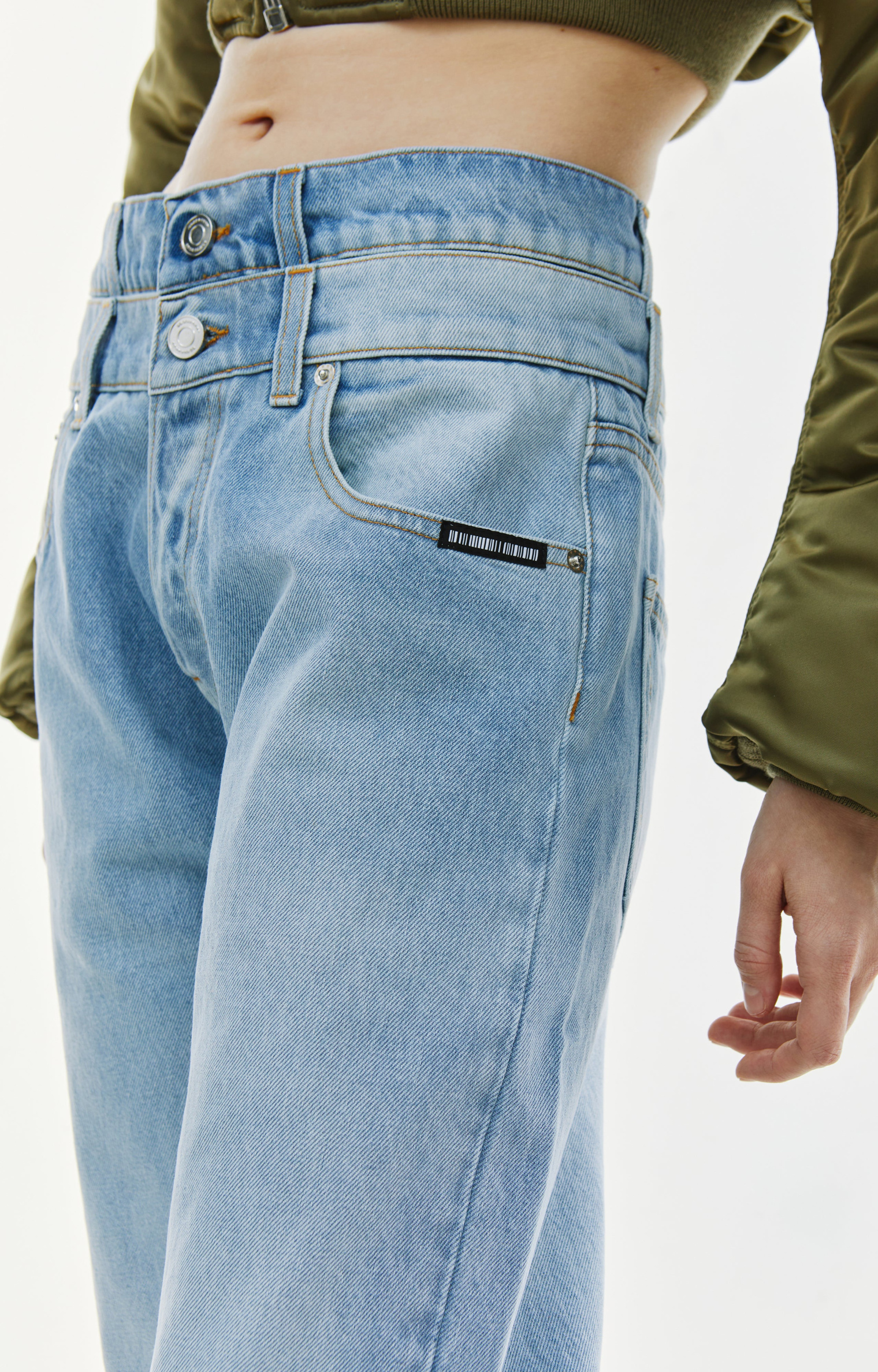 VTMNTS Double Waist Blue Denim Jeans