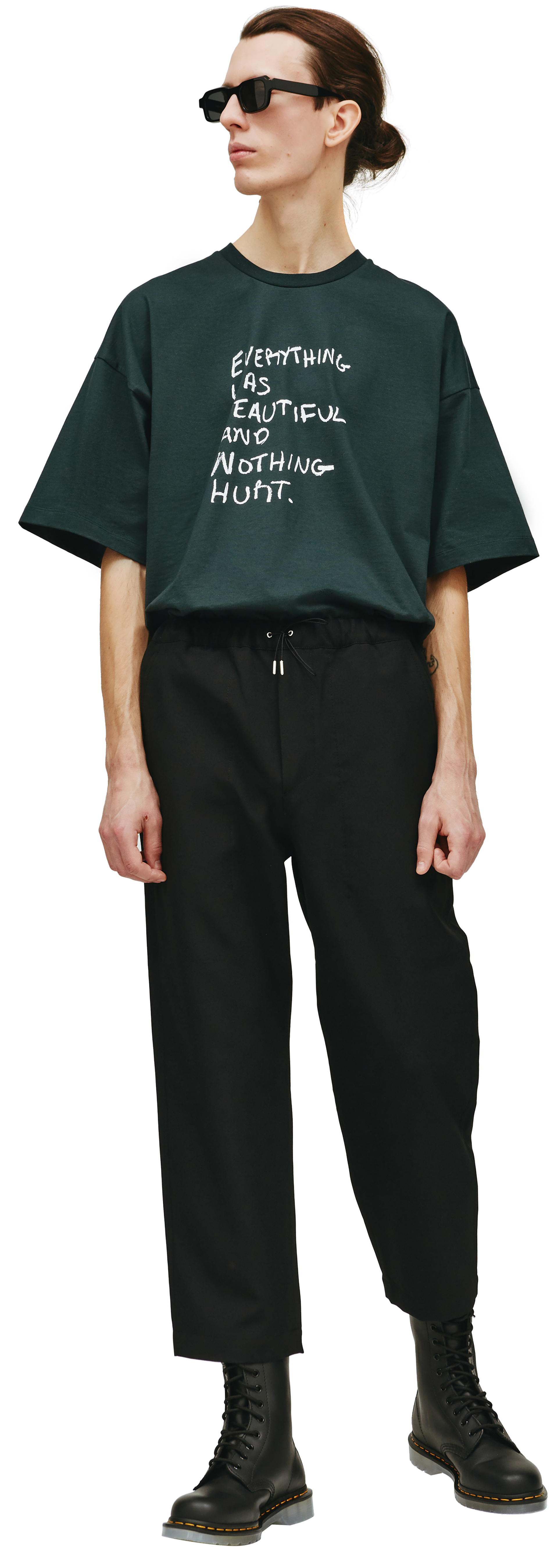 OAMC Cropped drawcord trousers