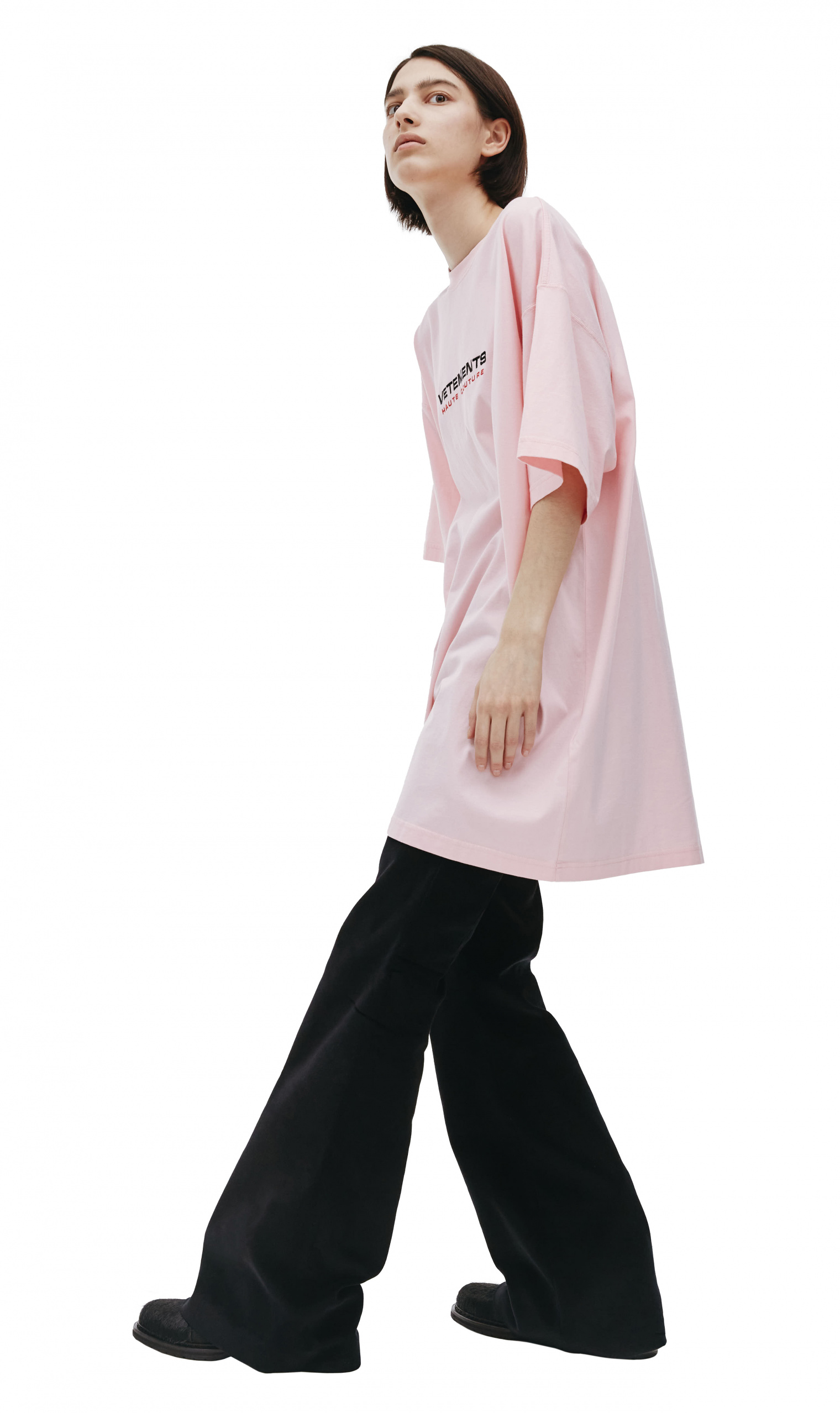 VETEMENTS Pink Haute Couture Embroidered T-Shirt