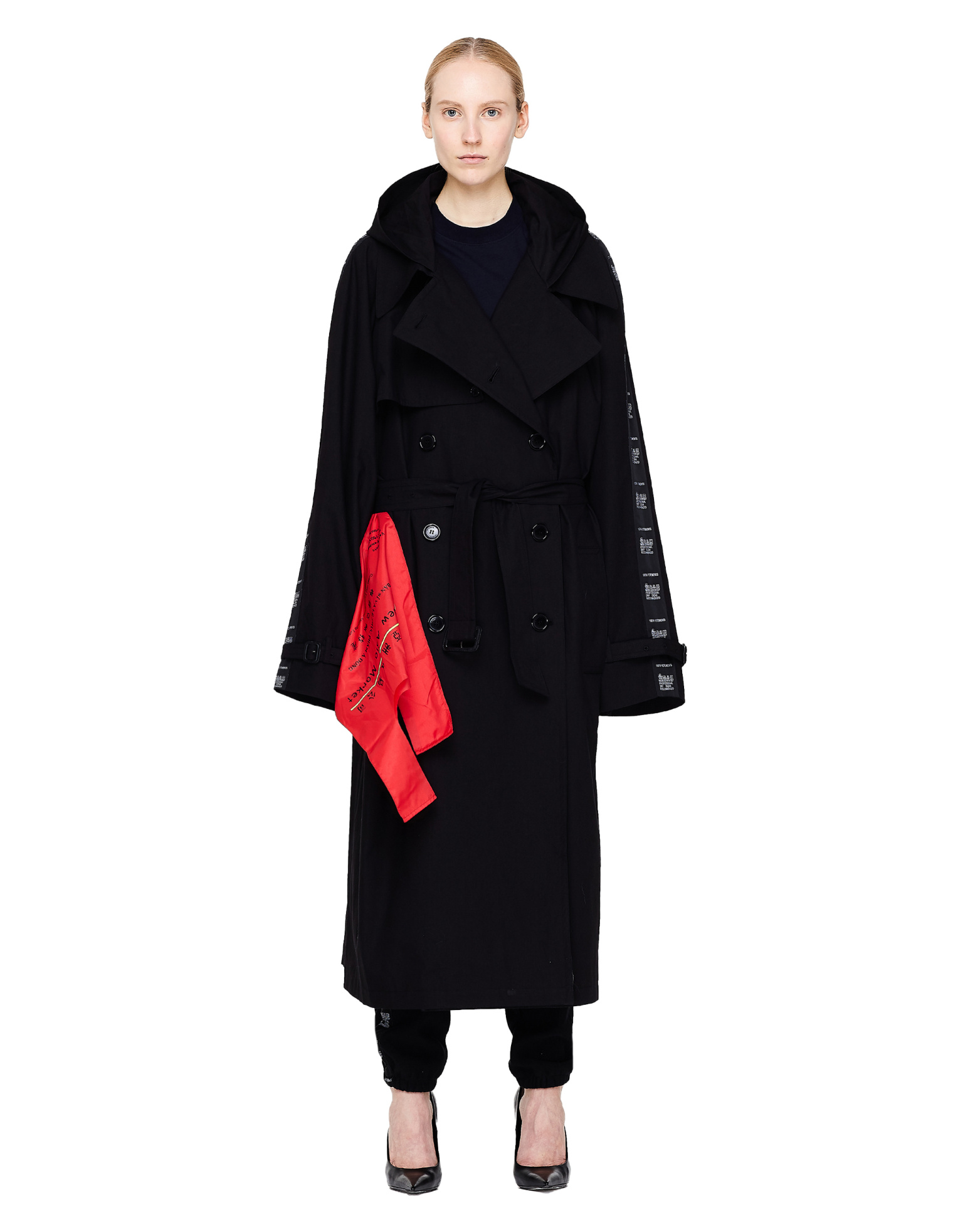 VETEMENTS Двубортный плащ с логотипом
