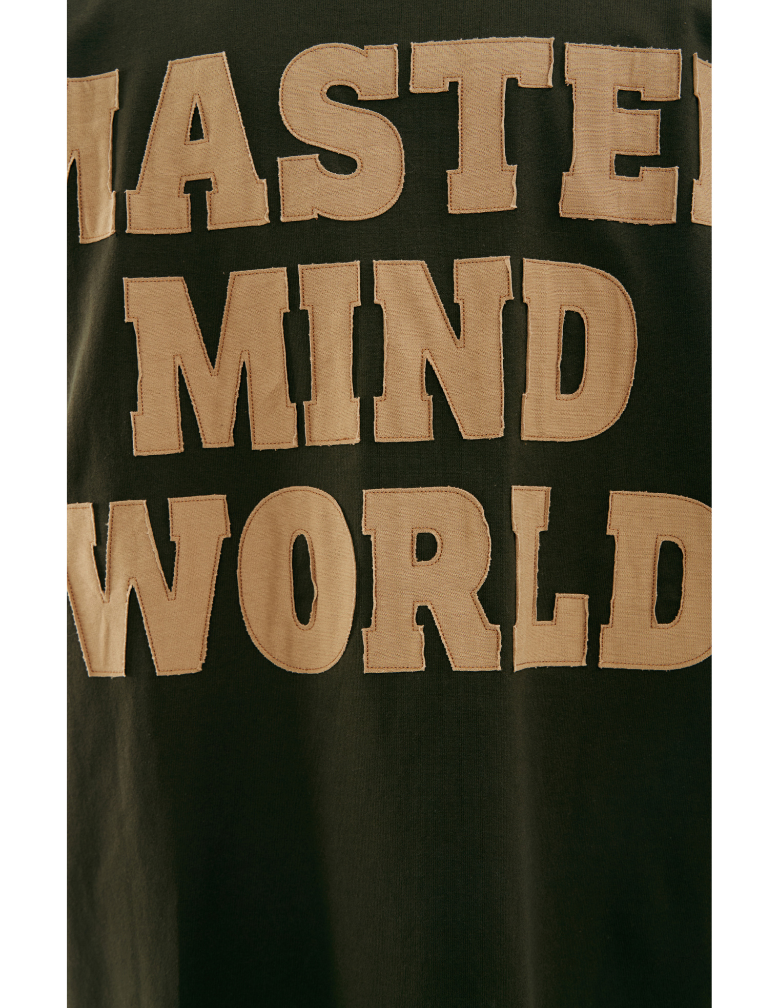 Mastermind WORLD Футболка-MW25S14-TS038-022 вышивки черепа на рукавах, вышита надпись на спине, темно-зеленый
