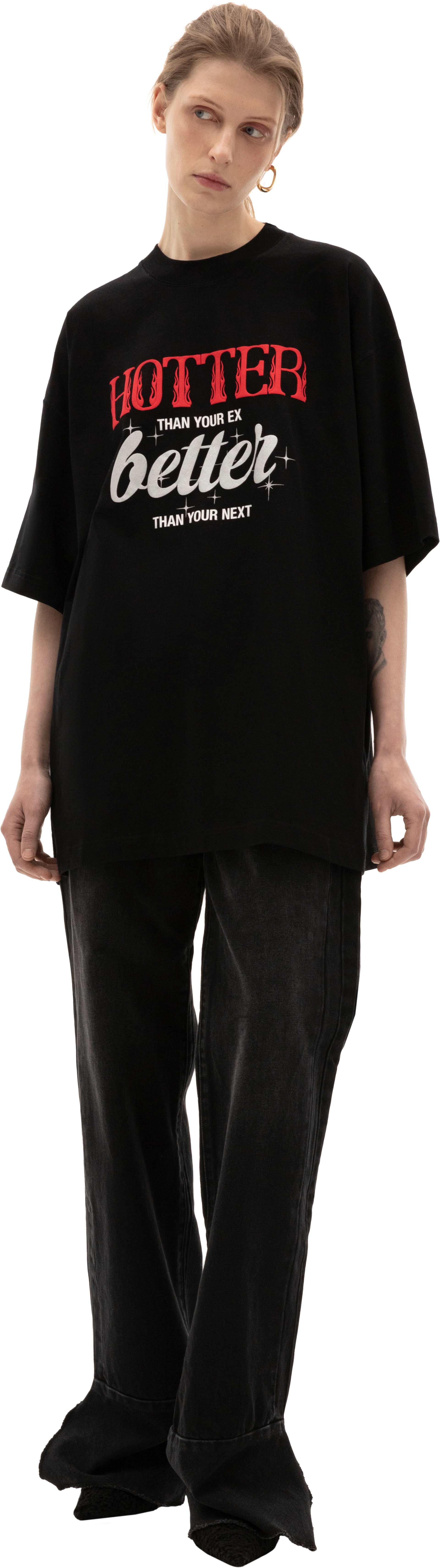 VETEMENTS Black Oversized Printed T-shirt