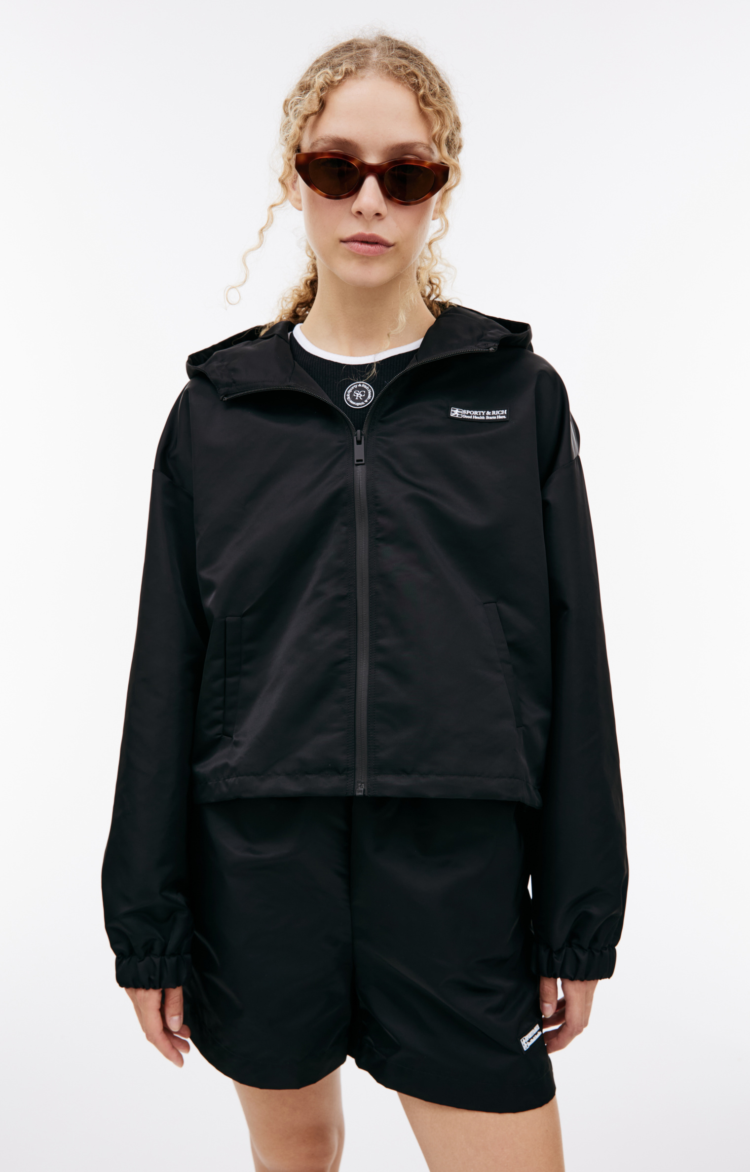 SPORTY & RICH Black nylon jacket