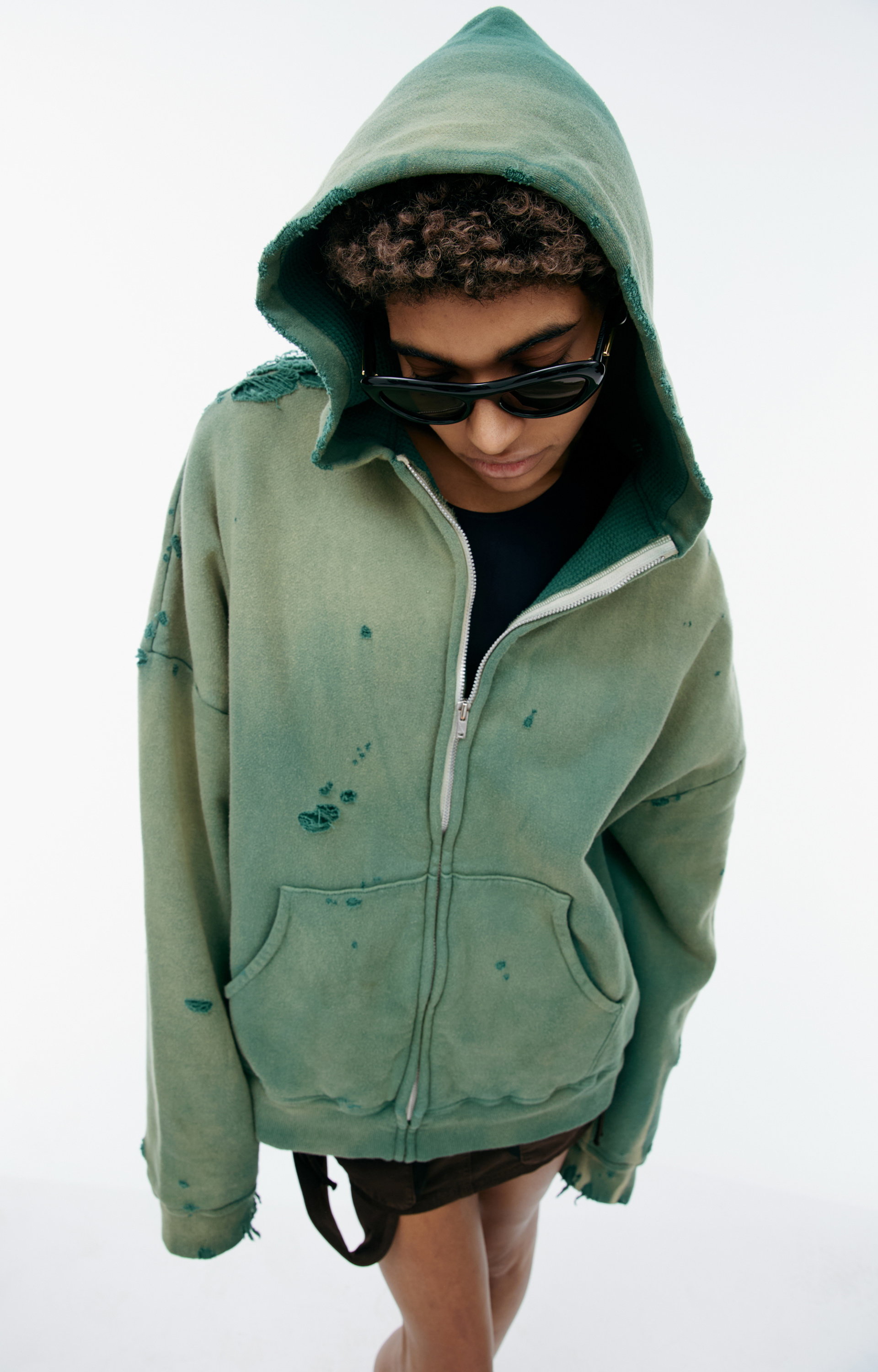 Saint Mxxxxxx Green hoodie with zipper