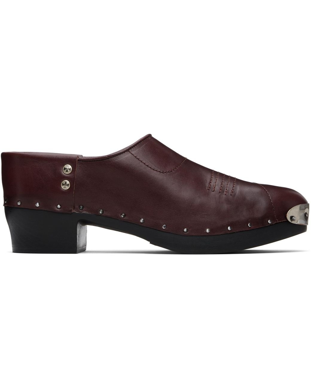 Enfants Riches Déprimés Burgundy leather clogs
