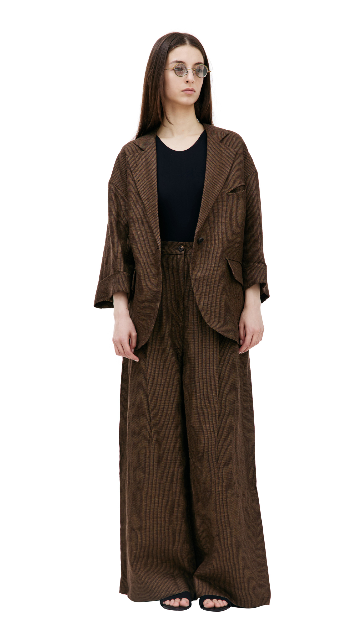 Ziggy Chen Brown linen jacket