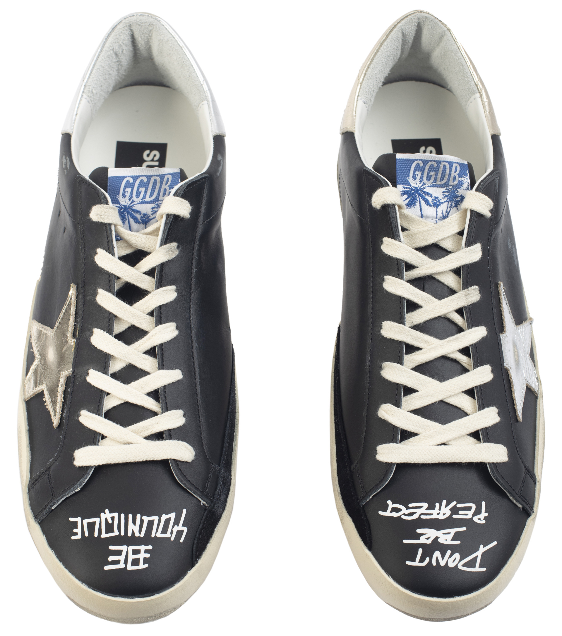Golden Goose Black Superstar lettering sneakers