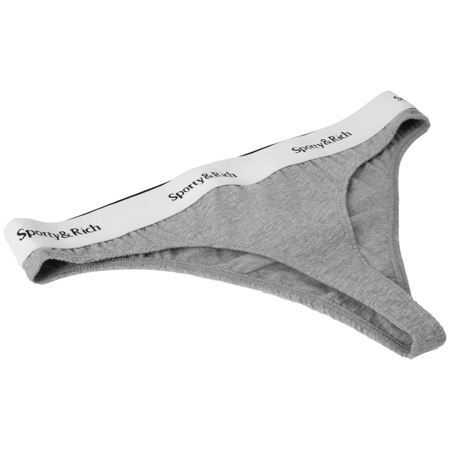 SPORTY & RICH Grey Serif thong