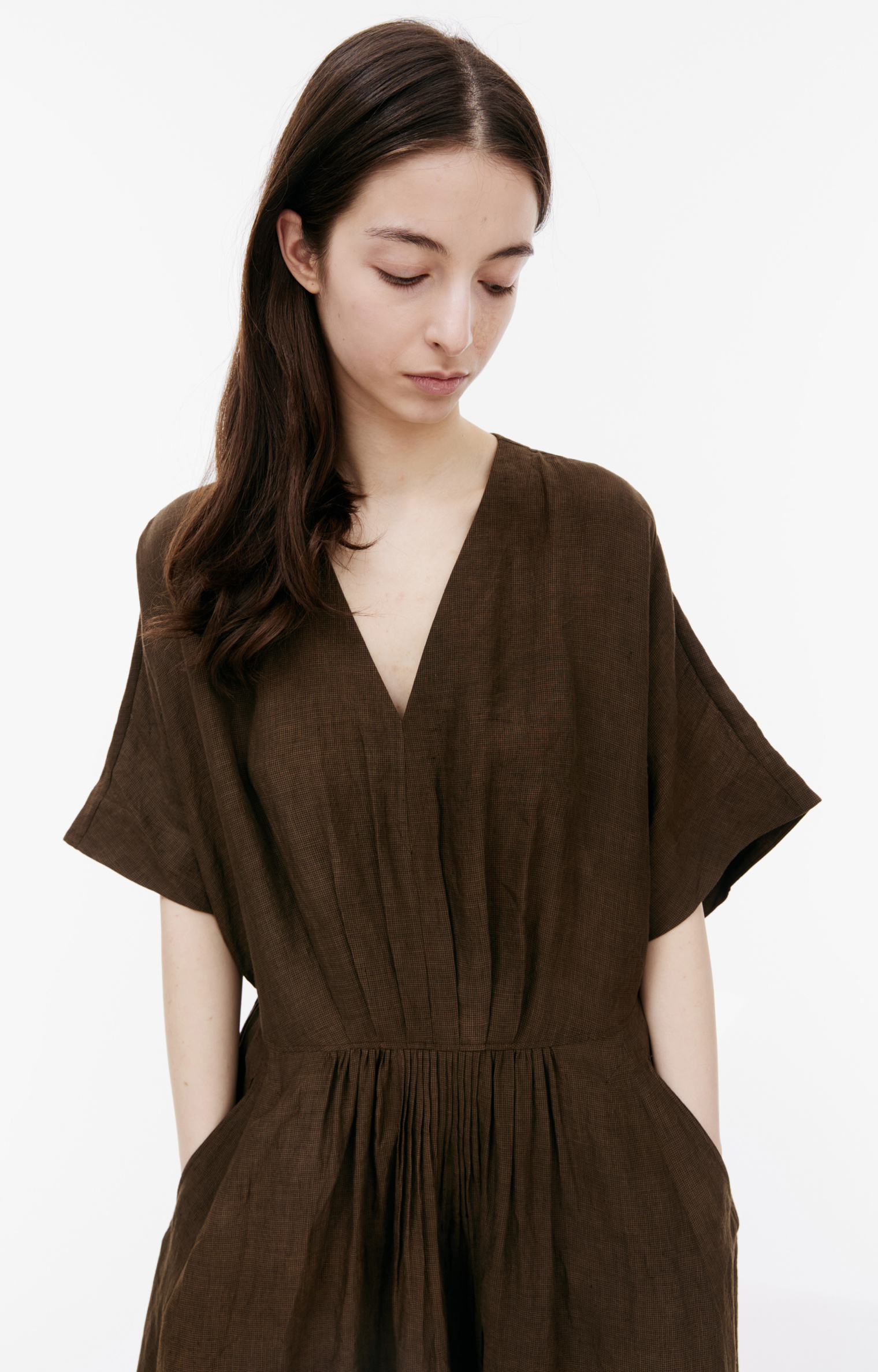 Ziggy Chen Brown linen dress