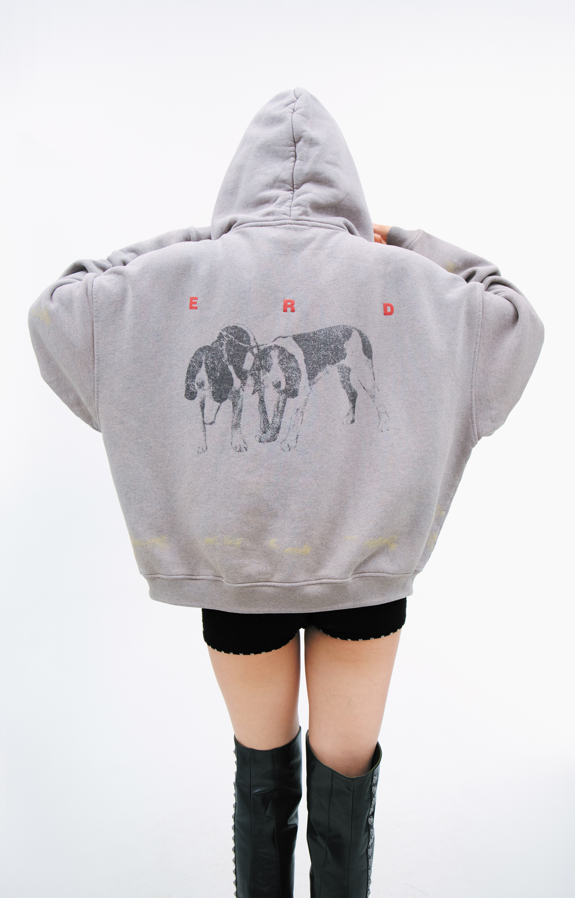 Enfants Riches Déprimés Grey hoodie with a print