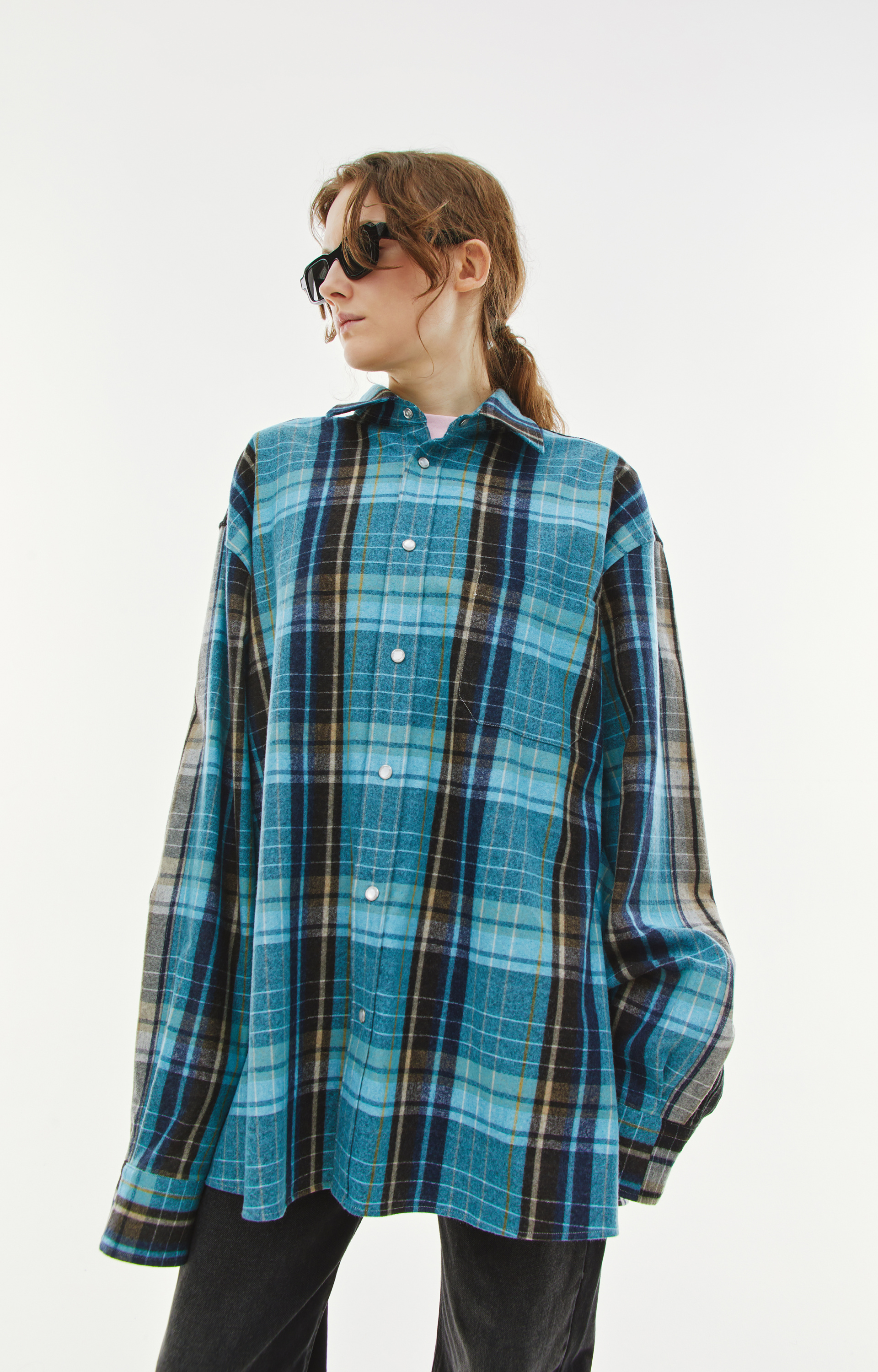 VTMNTS Barcode Plaid Shirt