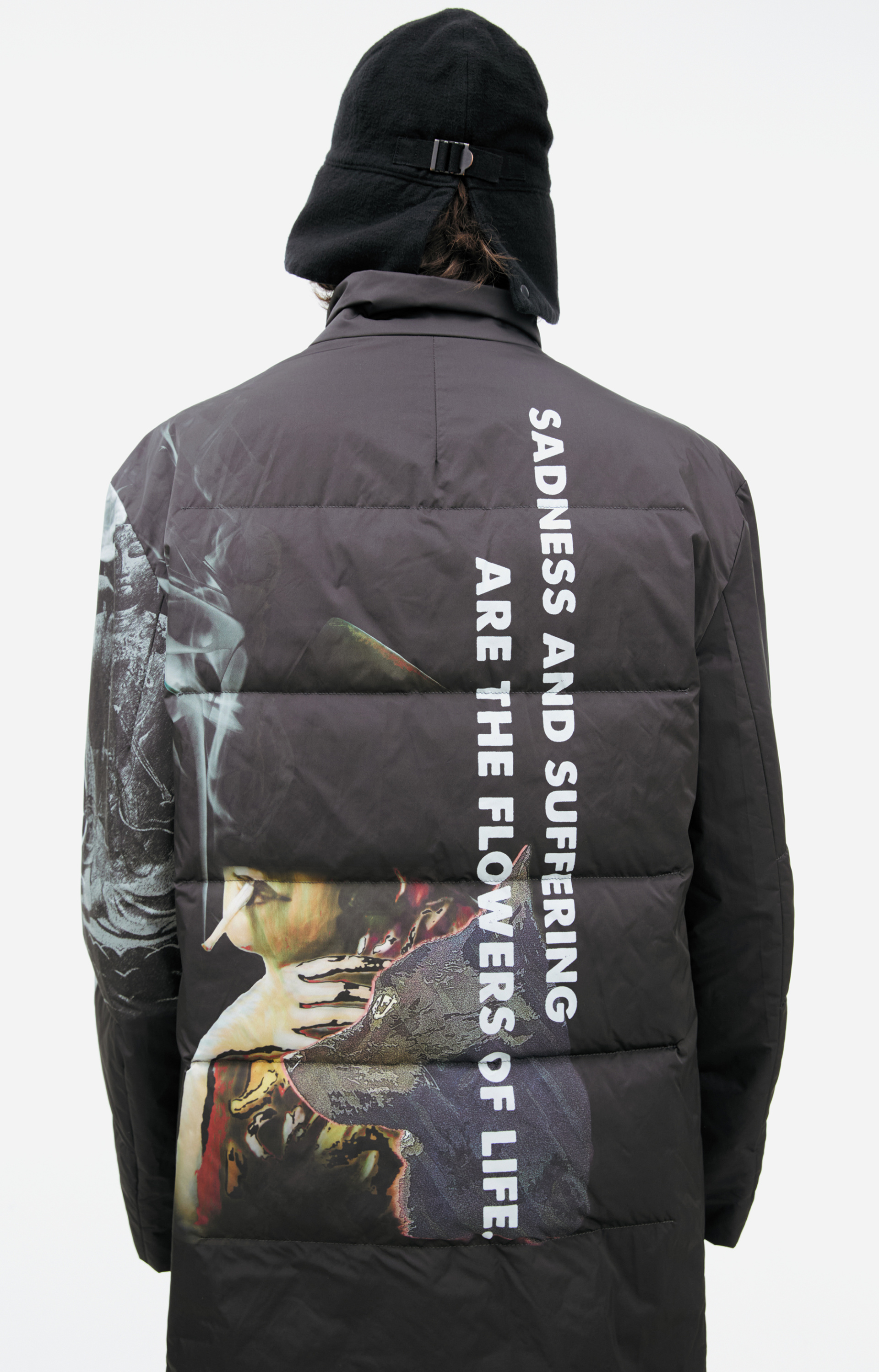 Yohji Yamamoto Quilted jacket with print