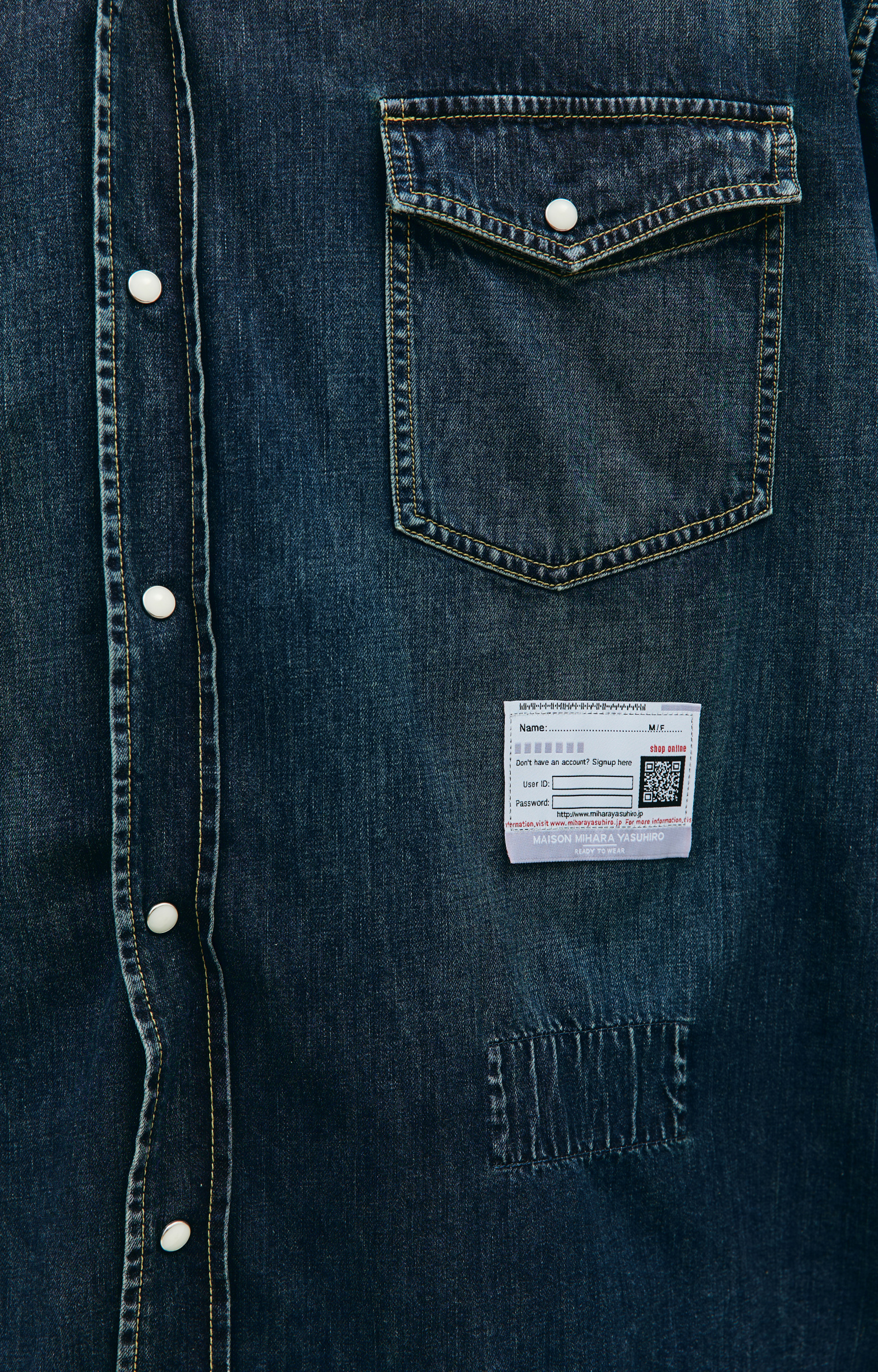 Maison Mihara Yasuhiro Fake layered denim shirt