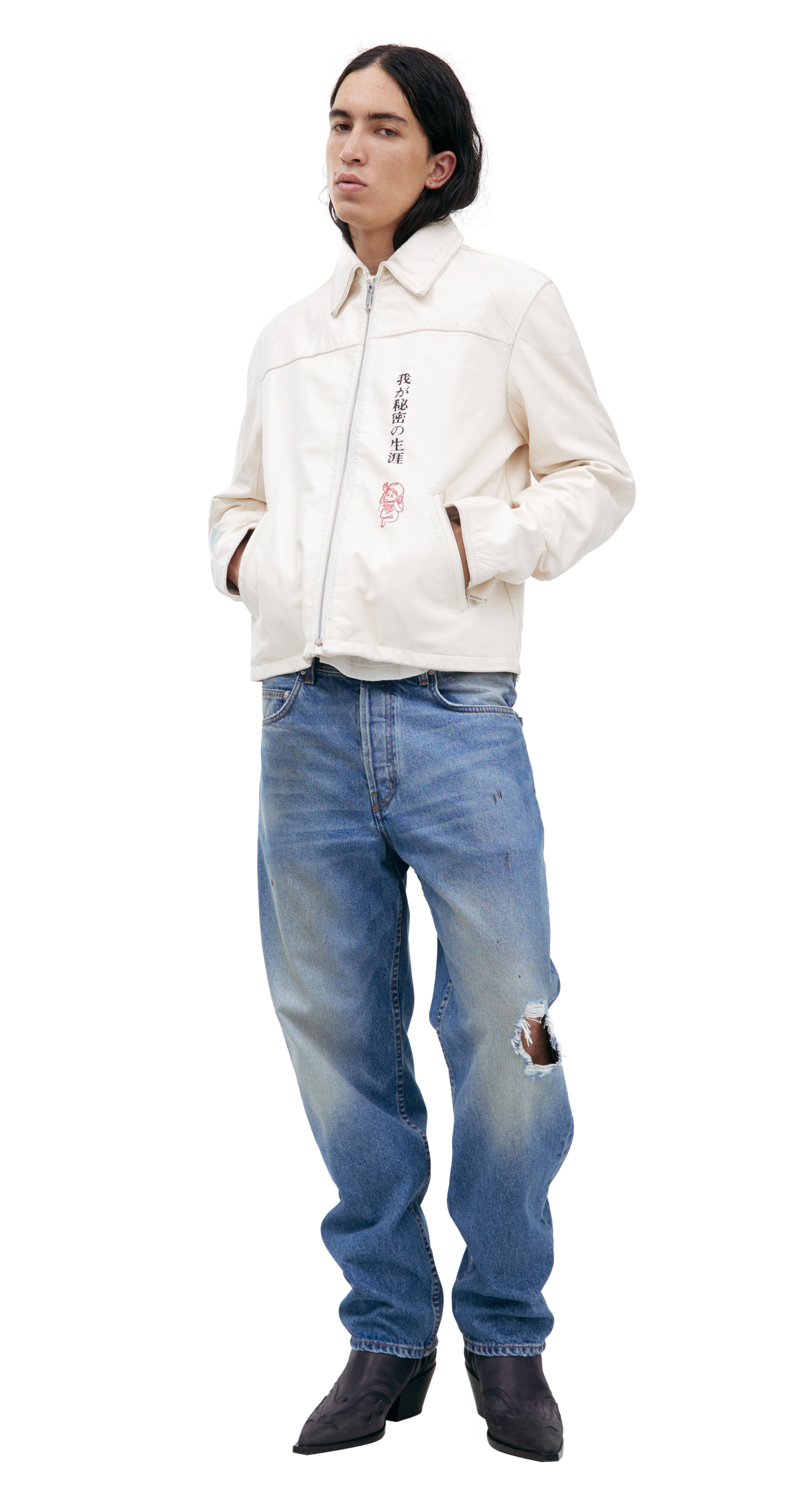 Enfants Riches Déprimés Hieroglyphic leather jacket