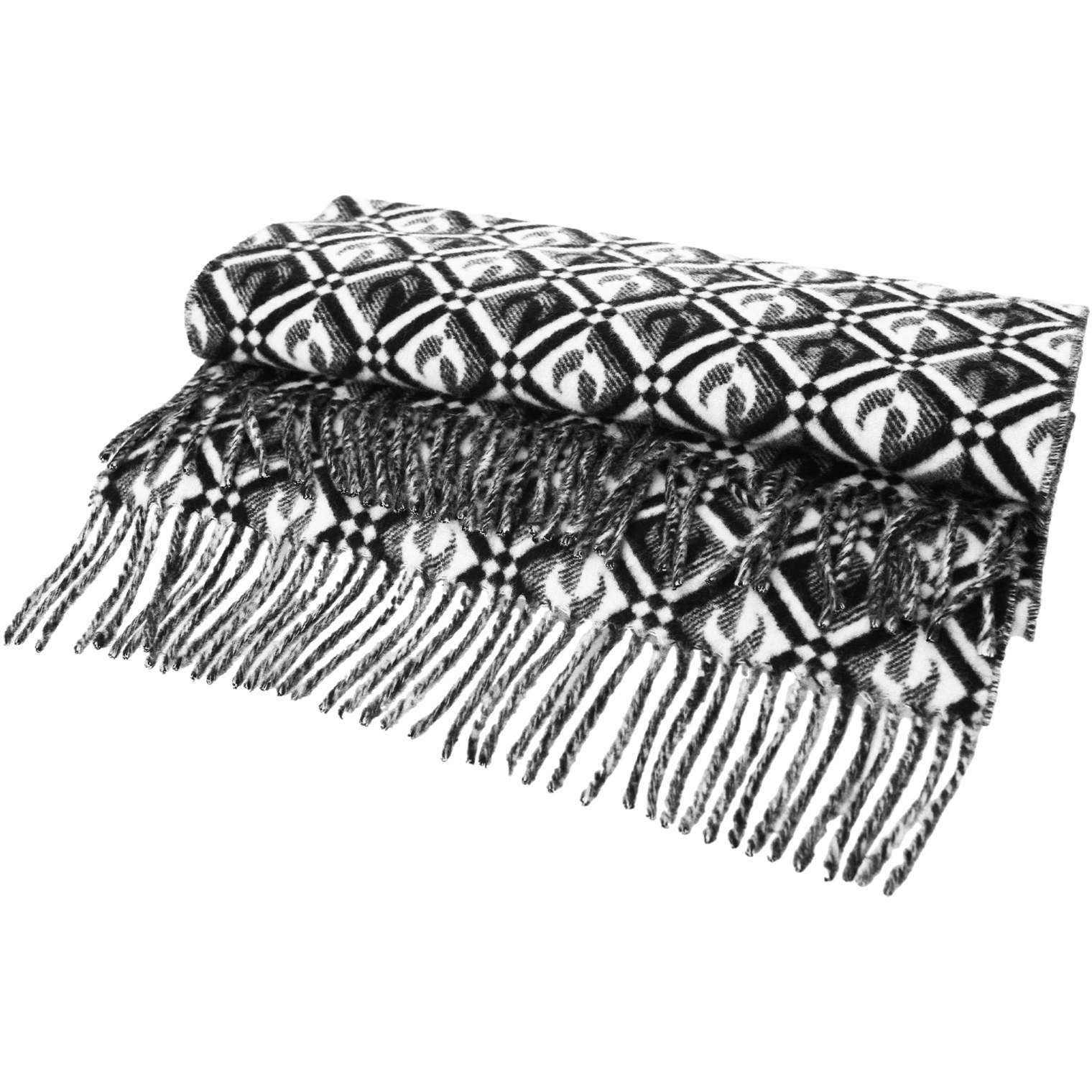 MARINE SERRE Wool scarf with logo graphic
