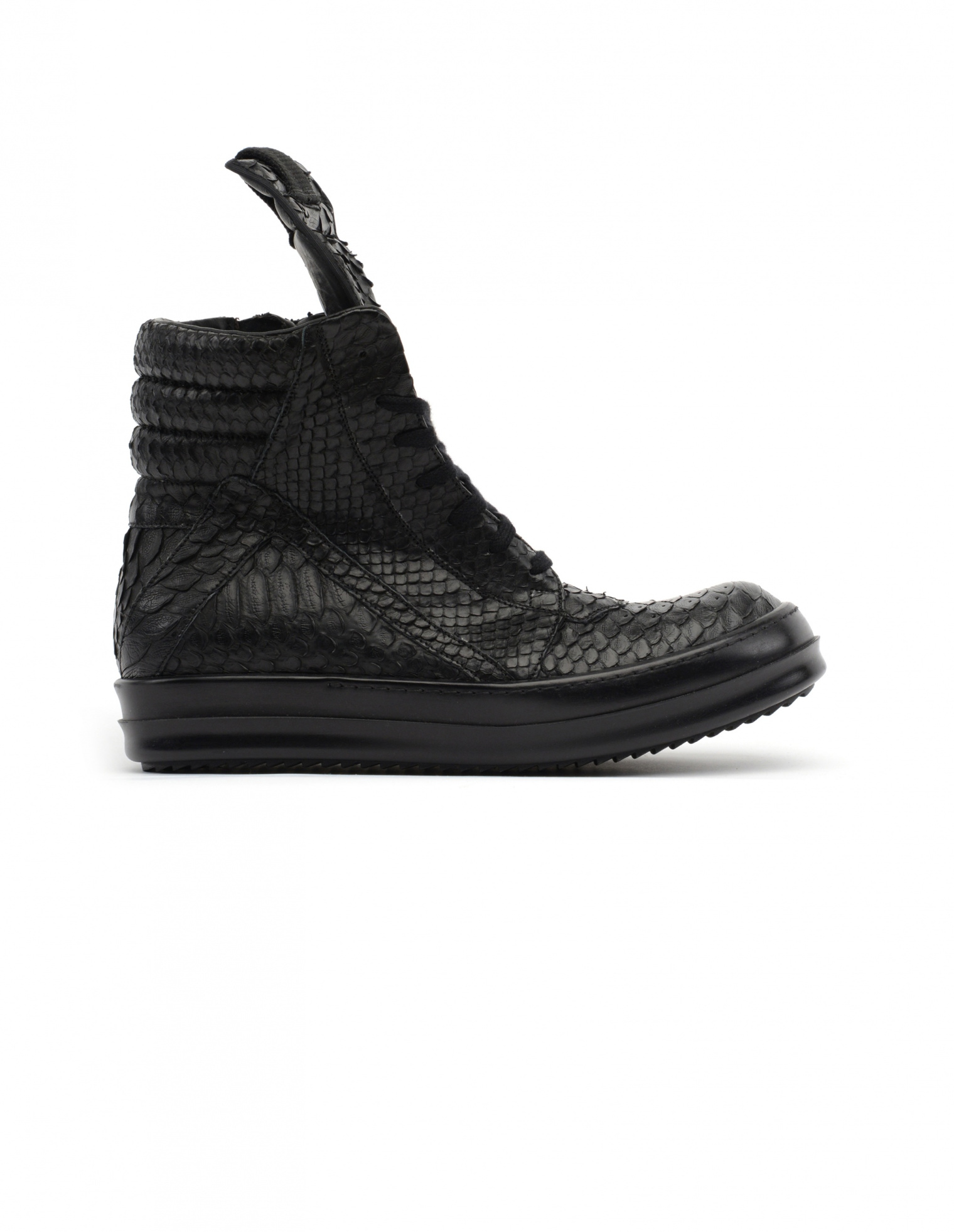 Rick Owens Python leather hi-top sneakers