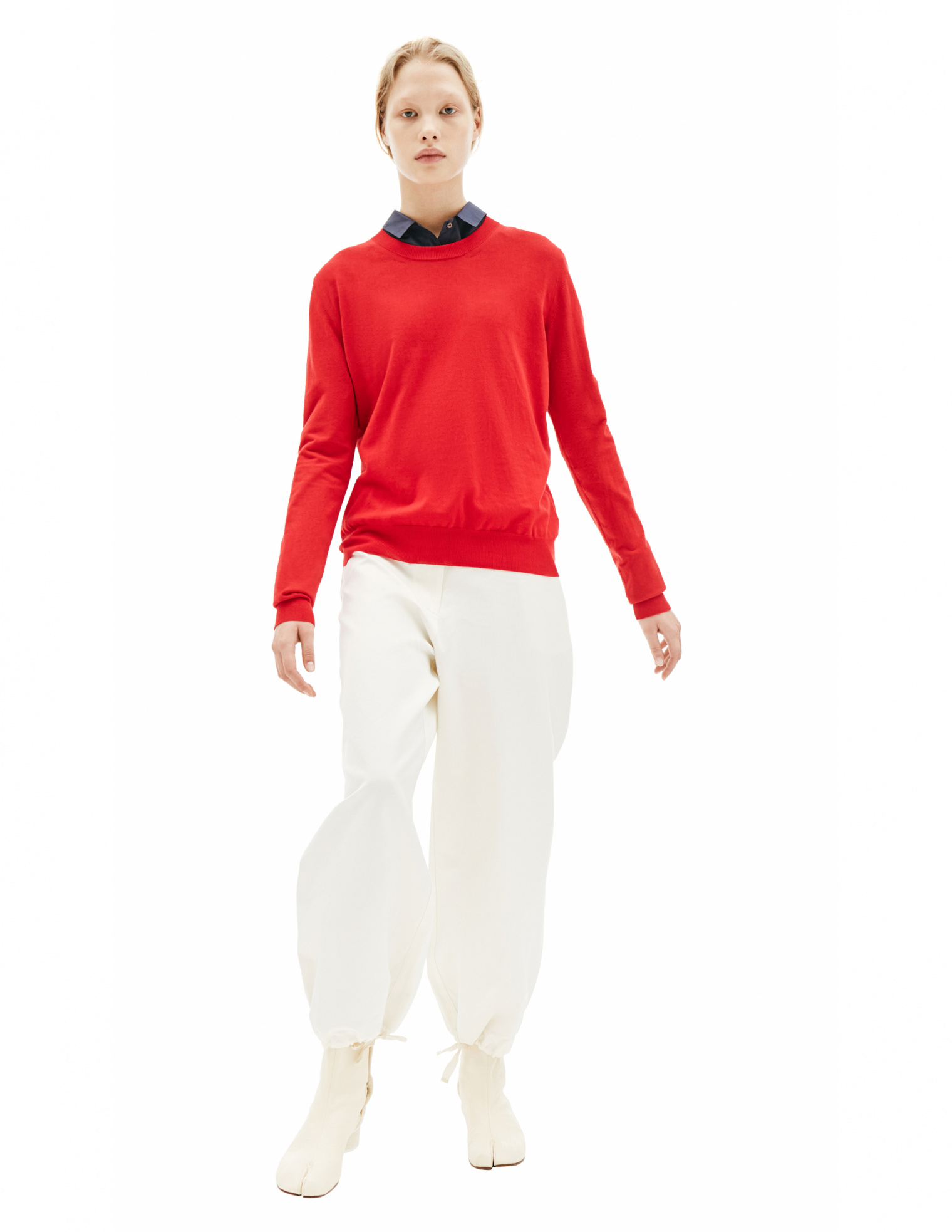 Maison Margiela Red Cotton Inside Out Sweater
