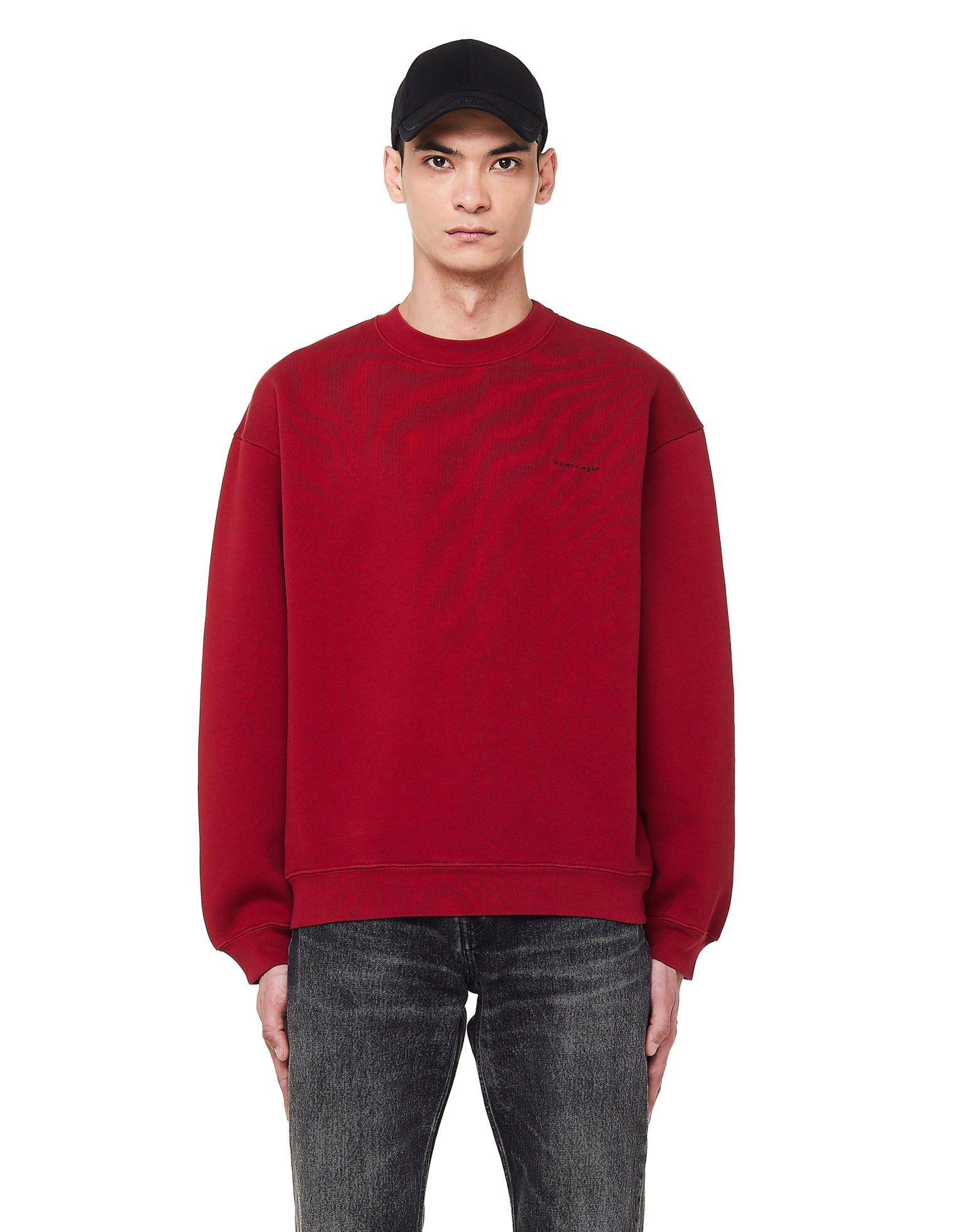 Balenciaga Бордовый свитшот из хлопка