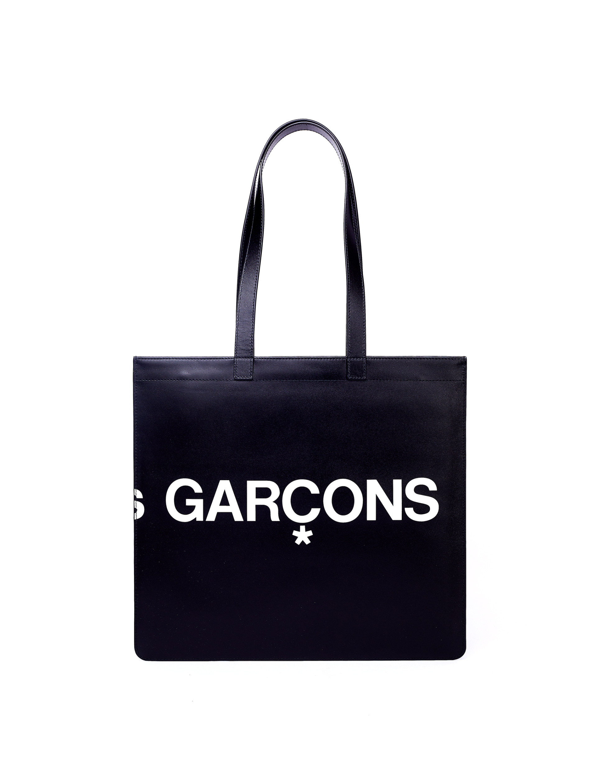 Comme des Garcons Wallets Black Leather Shopper Bag