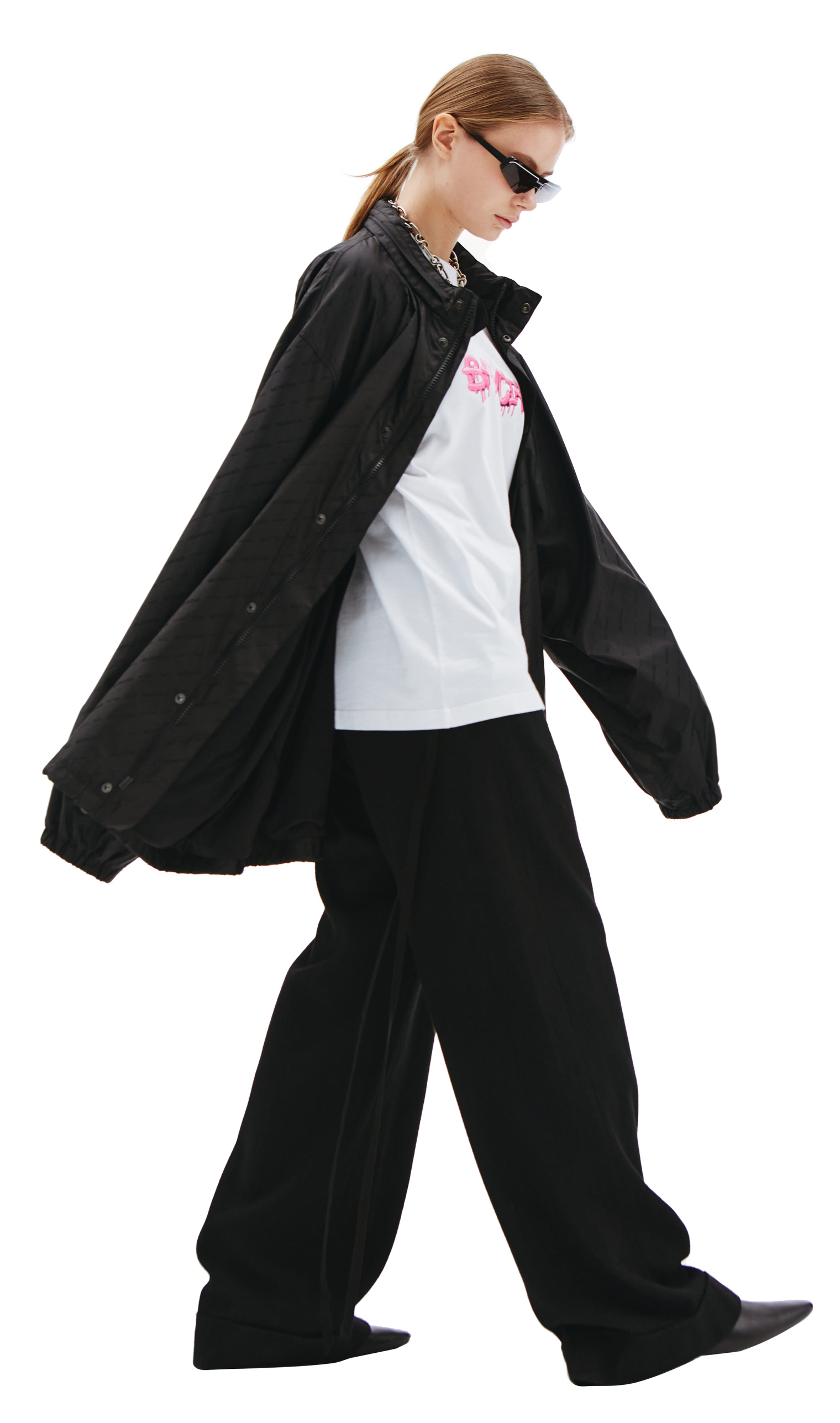 Balenciaga All Over Logo Rain Jacket