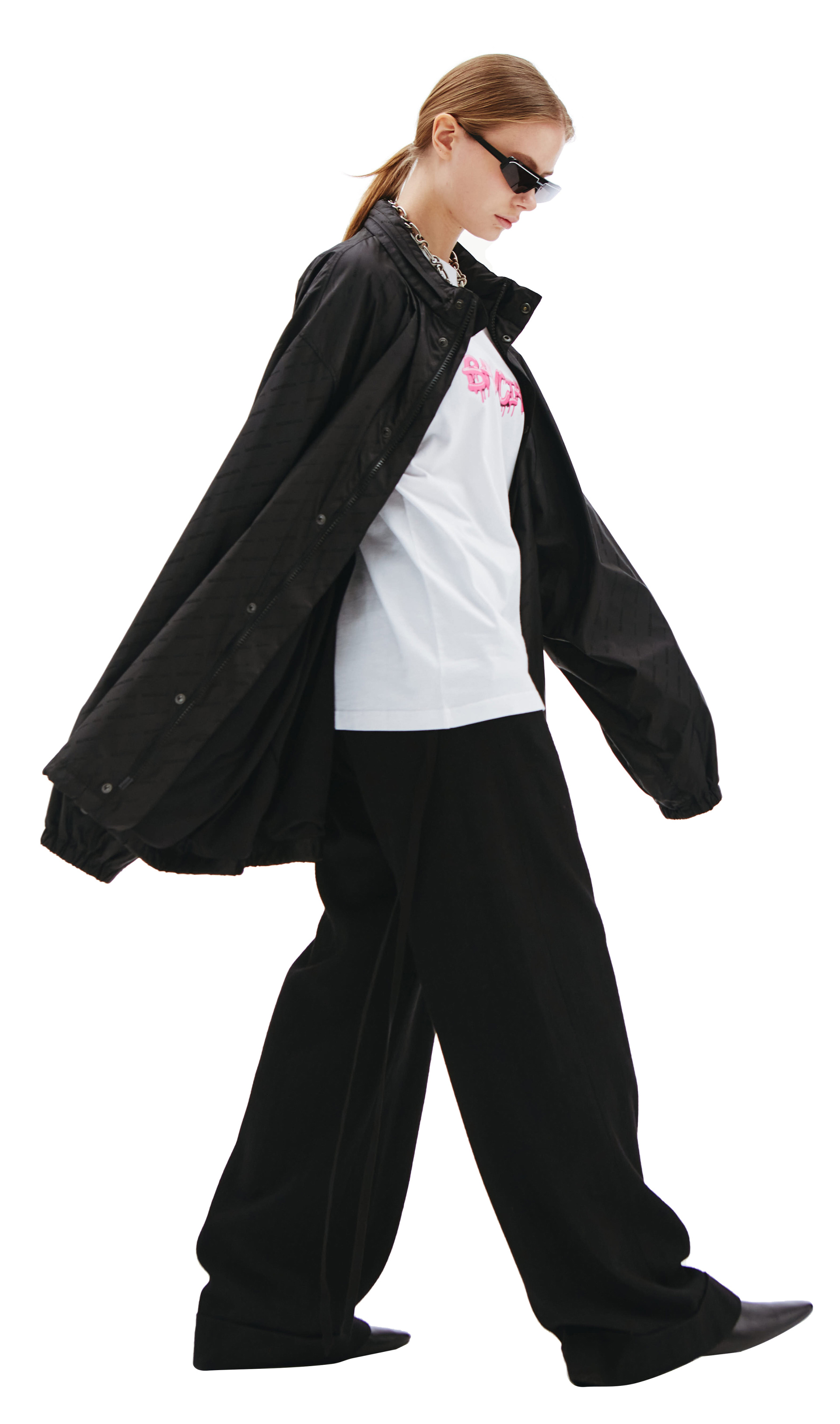 Balenciaga All Over Logo Rain Jacket