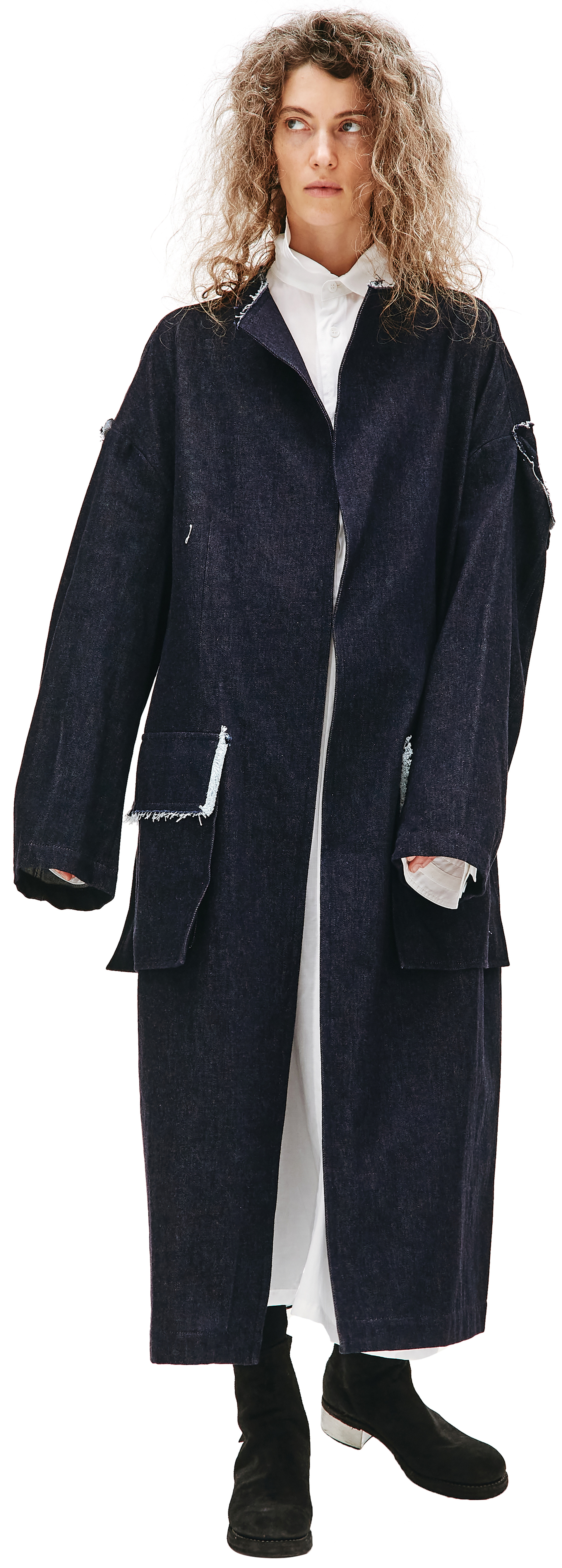 Y\'s Navy Denim Coat