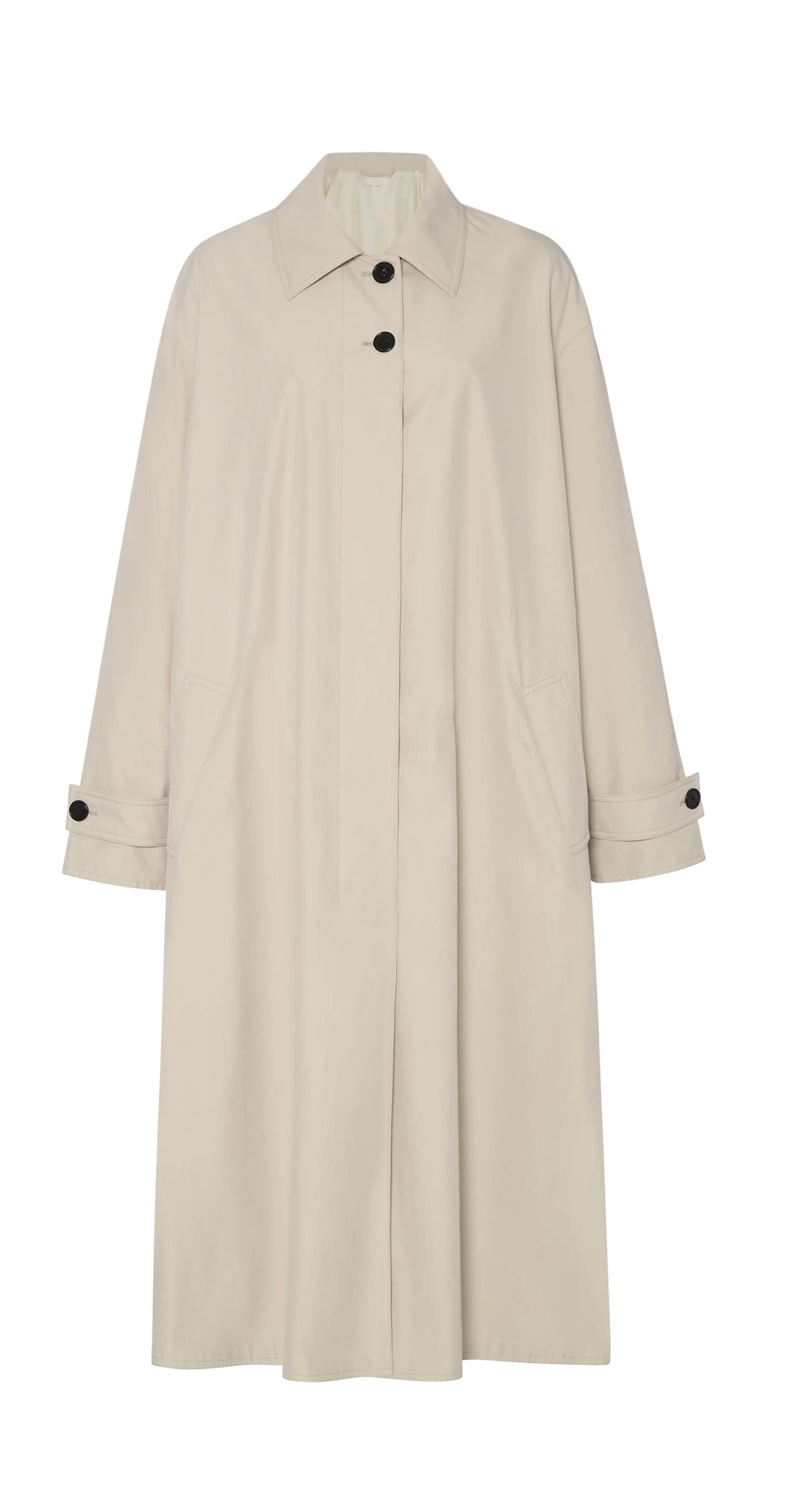 The Row Lolana Beige button-down raincoat