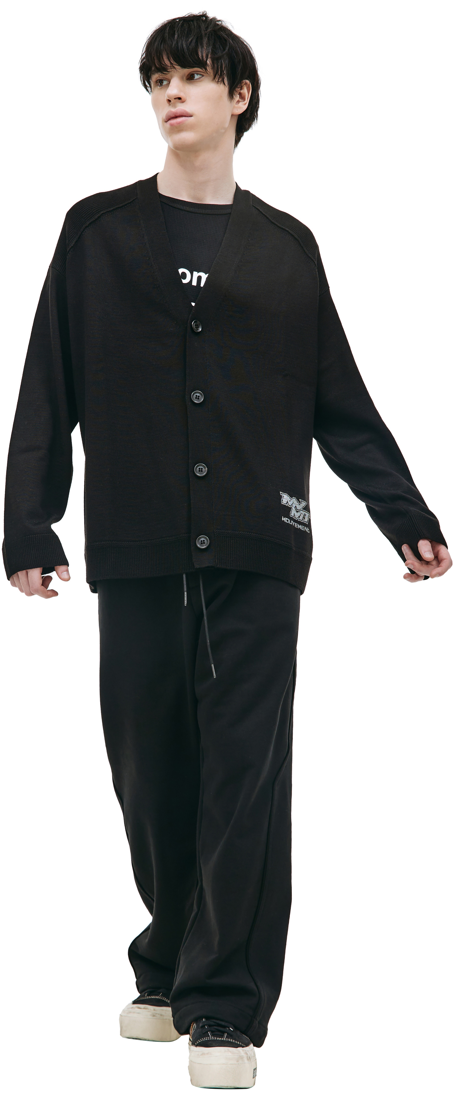 Juun.J Black Y-Neck сardigan