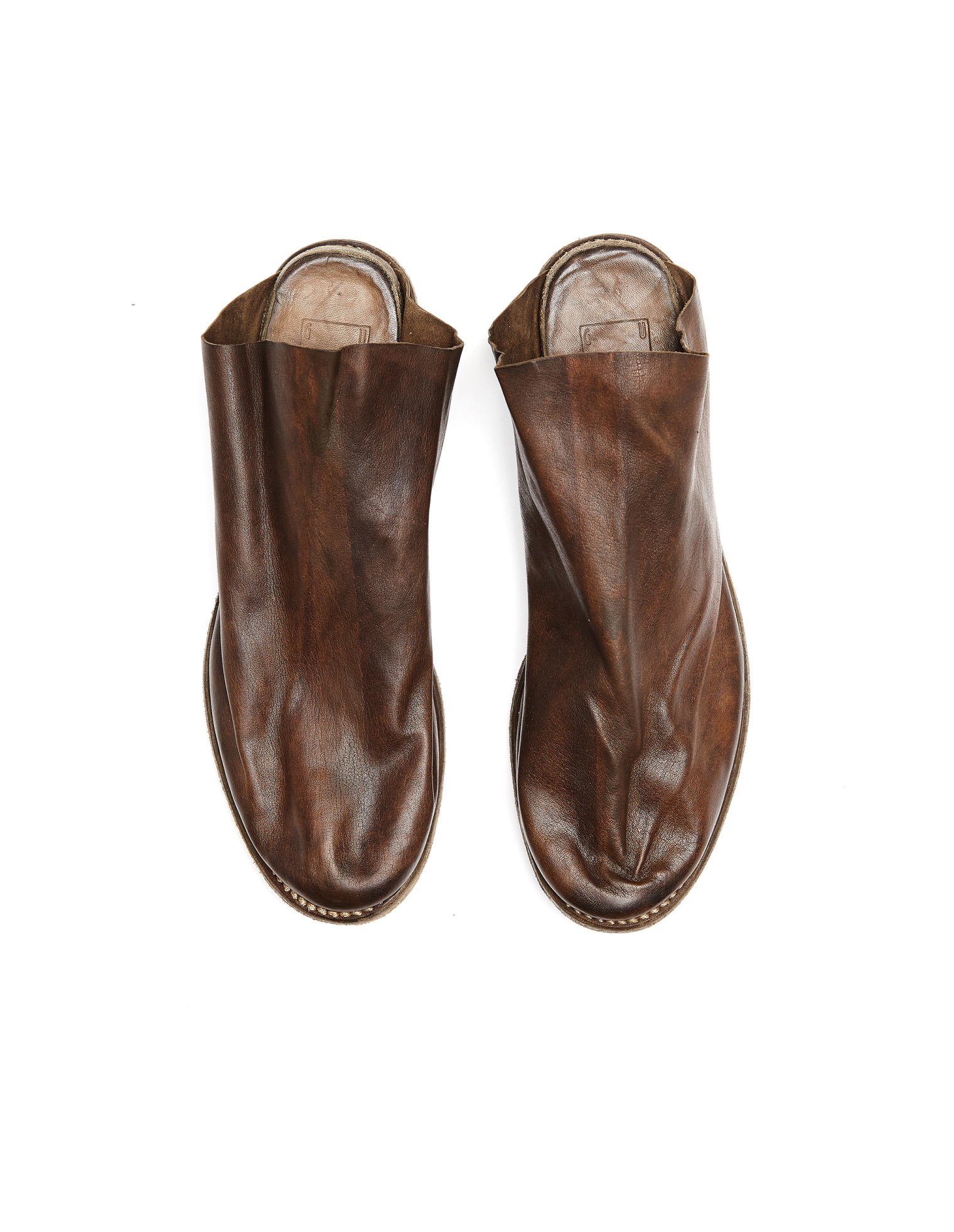 Guidi Distressed Leather Mules